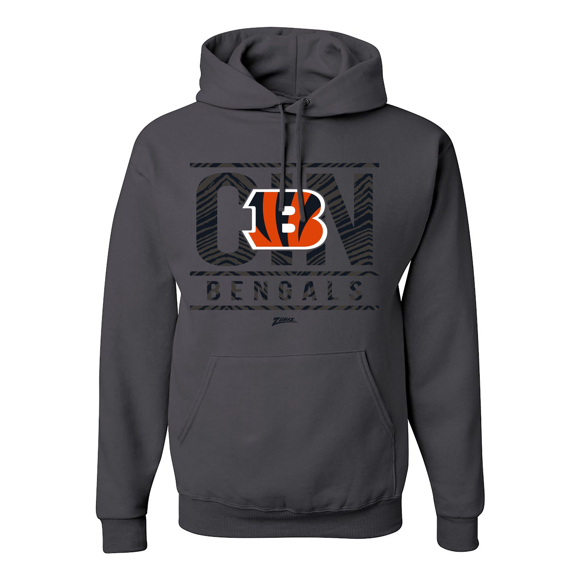 ぞぞ Zubaz NFL Cincinnati Bengals Unisex Pullover Fleece Hoodie for Adult M