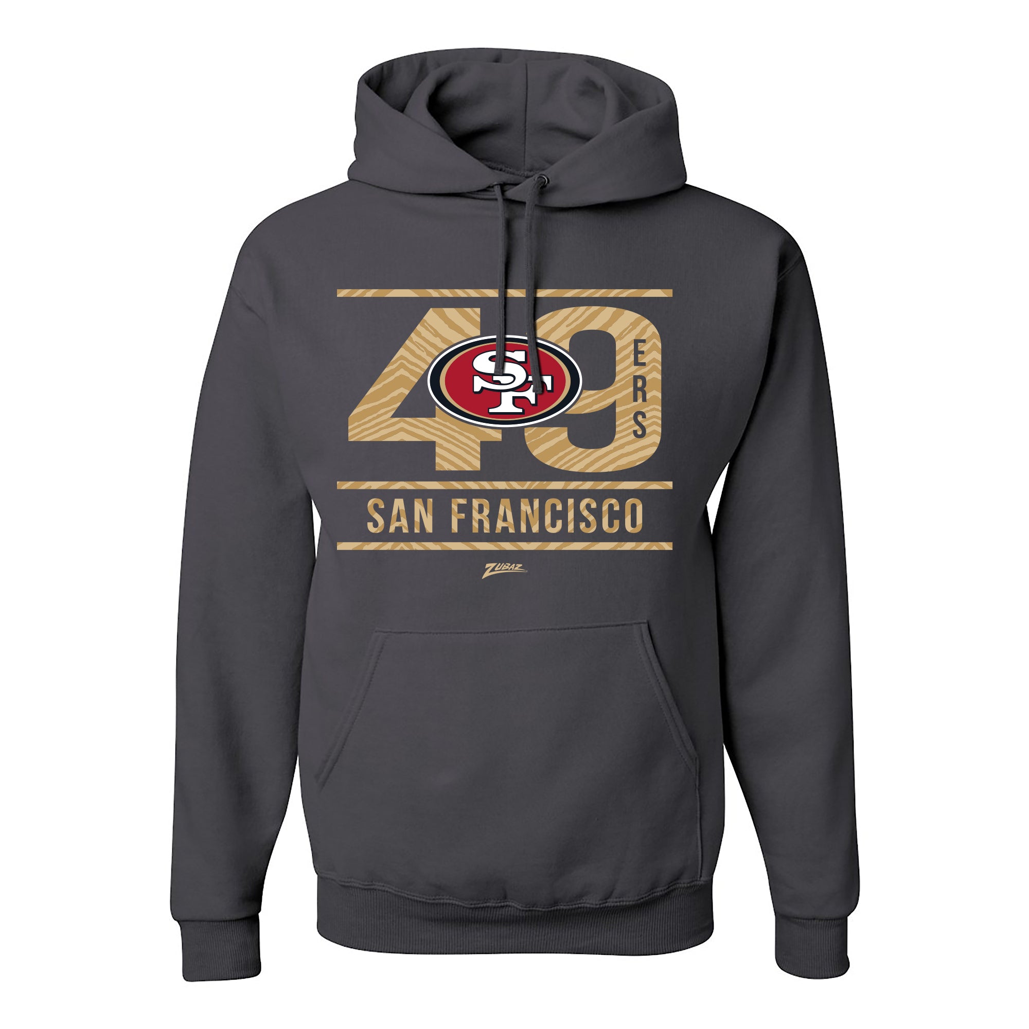 Zubaz NFL San Francisco 49Ers Unisex Pullover Fleece Hoodie for Adult
