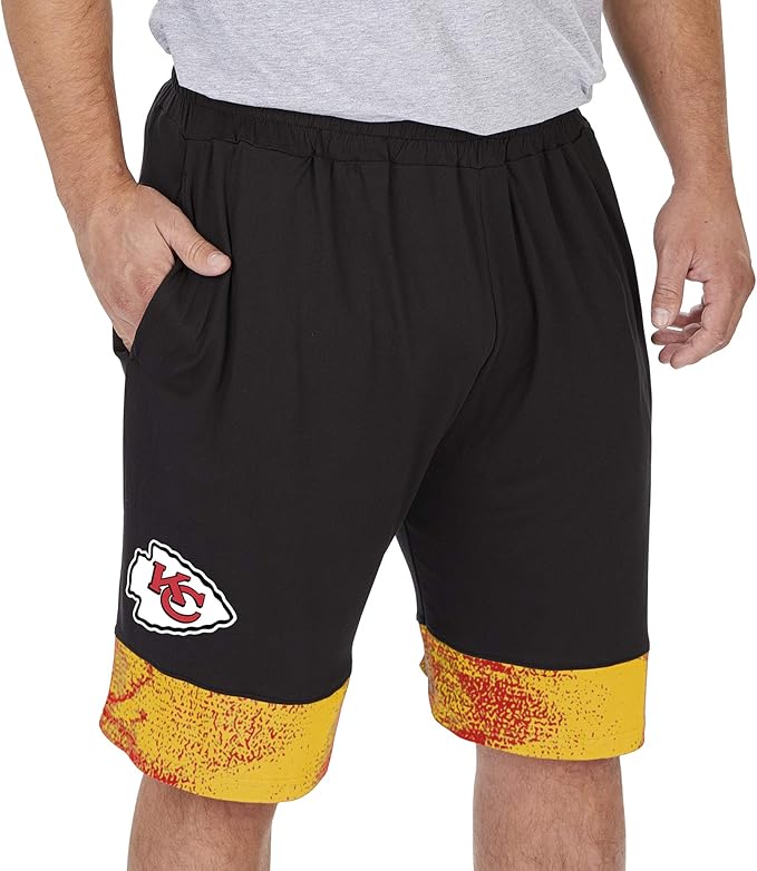 Zubaz NFL Men's Slider Short with Static Bottom Kansas City Chiefs