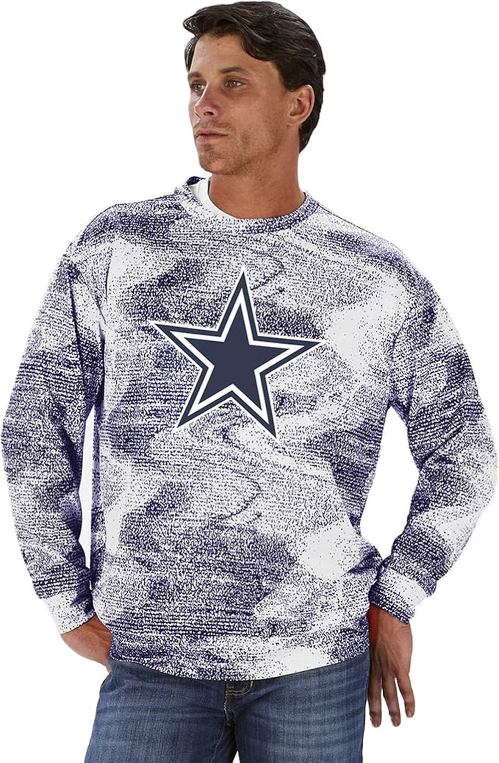 Zubaz NFL Men's Dallas Cowboys Static Crewneck Sweatshirt