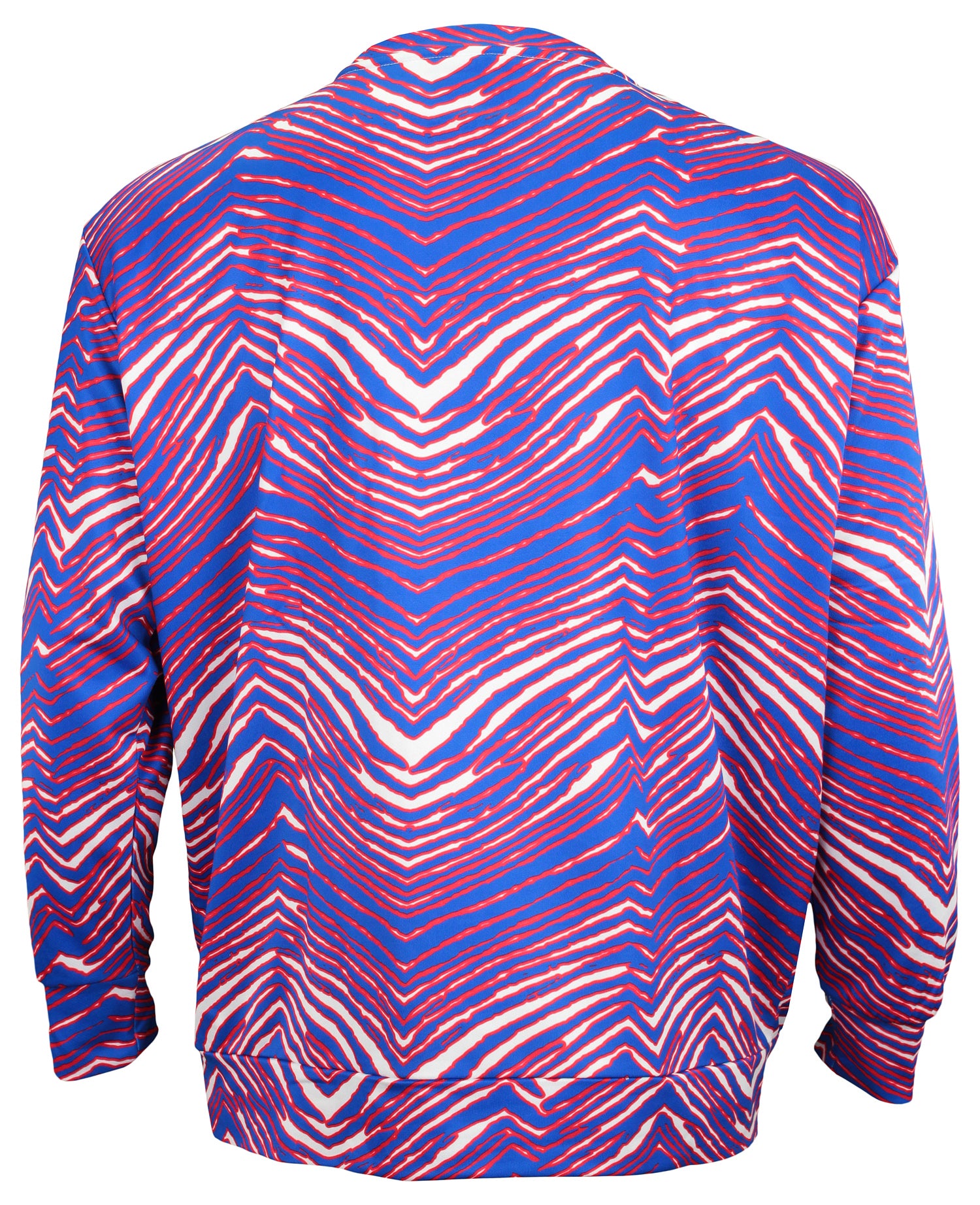 Zubaz NFL Men's Team Logo Zebra Crew Neck Sweatshirt Buffalo