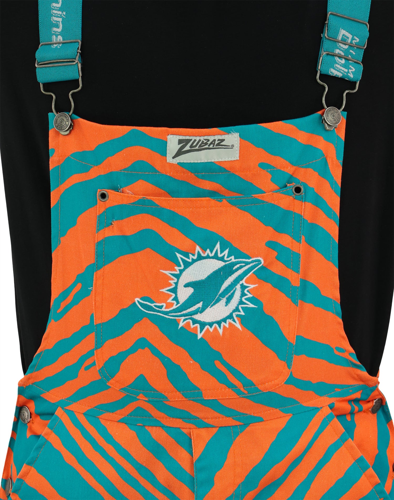 Zubaz NFL Unisex Zebra Lightweight Bib, Miami Dolphins