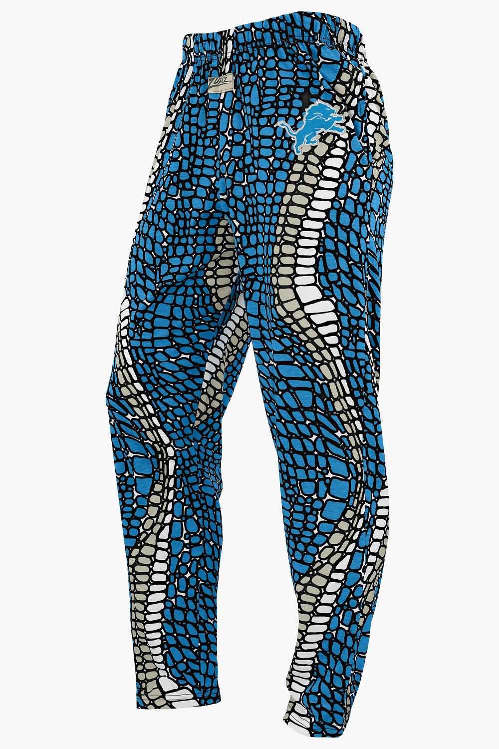 Zubaz NFL Adult Unisex Z88 Embroidered Gator 3 Color Pants, Detroit Lions