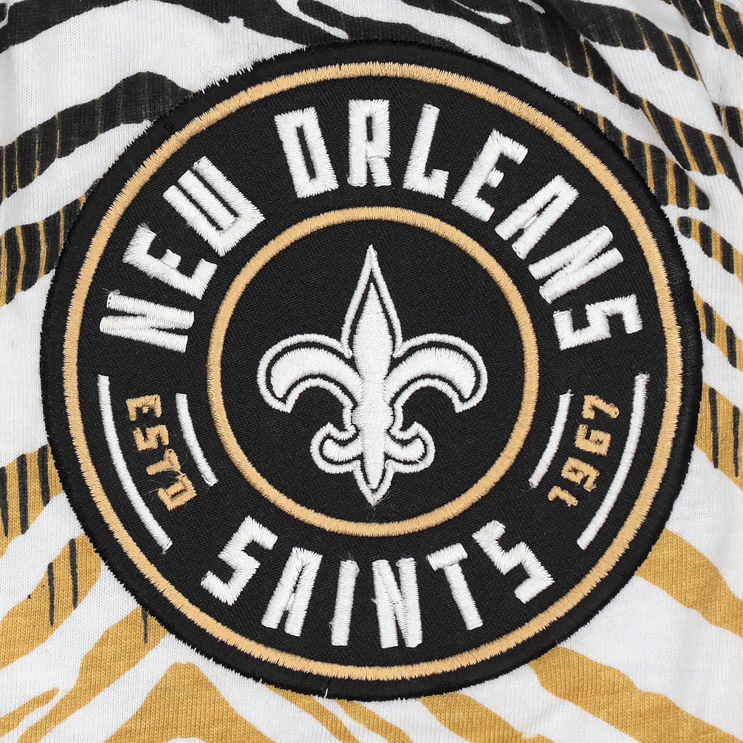 Zubaz NFL Adult Unisex Z88 Embroidered Zebra Ombre TMC Pants, New Orleans Saints