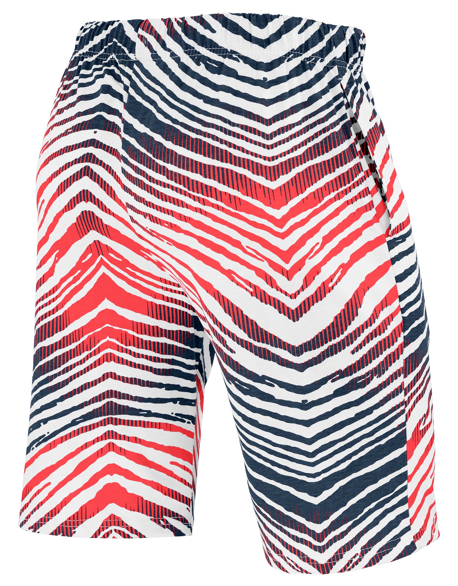 Zubaz NFL Adult Unisex Z88 Embroidered Zebra Ombre TMC Shorts, New England Patriots