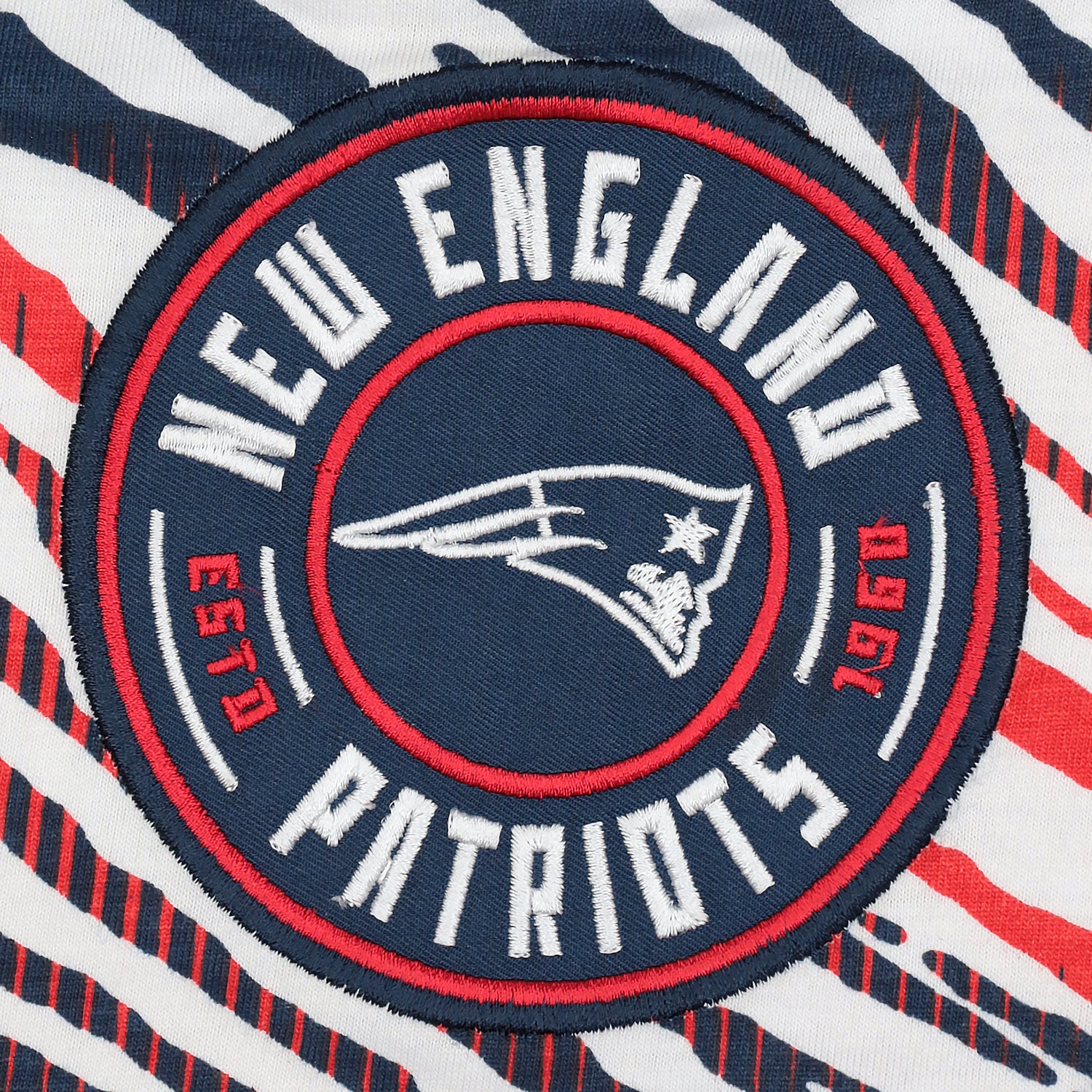 Zubaz NFL Adult Unisex Z88 Embroidered Zebra Ombre TMC Shorts, New England Patriots
