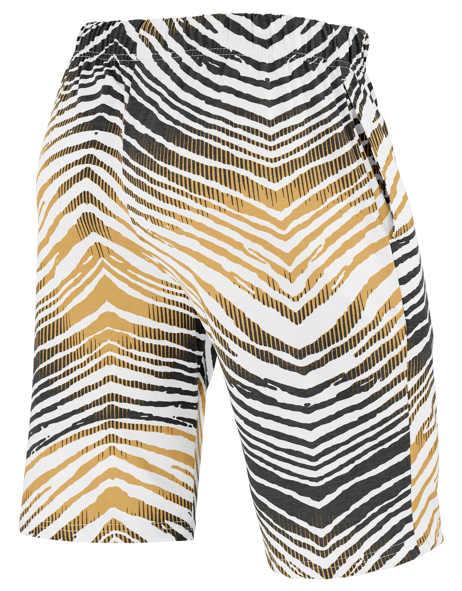 Zubaz NFL Adult Unisex Z88 Embroidered Zebra Ombre TMC Shorts, New Orleans Saints