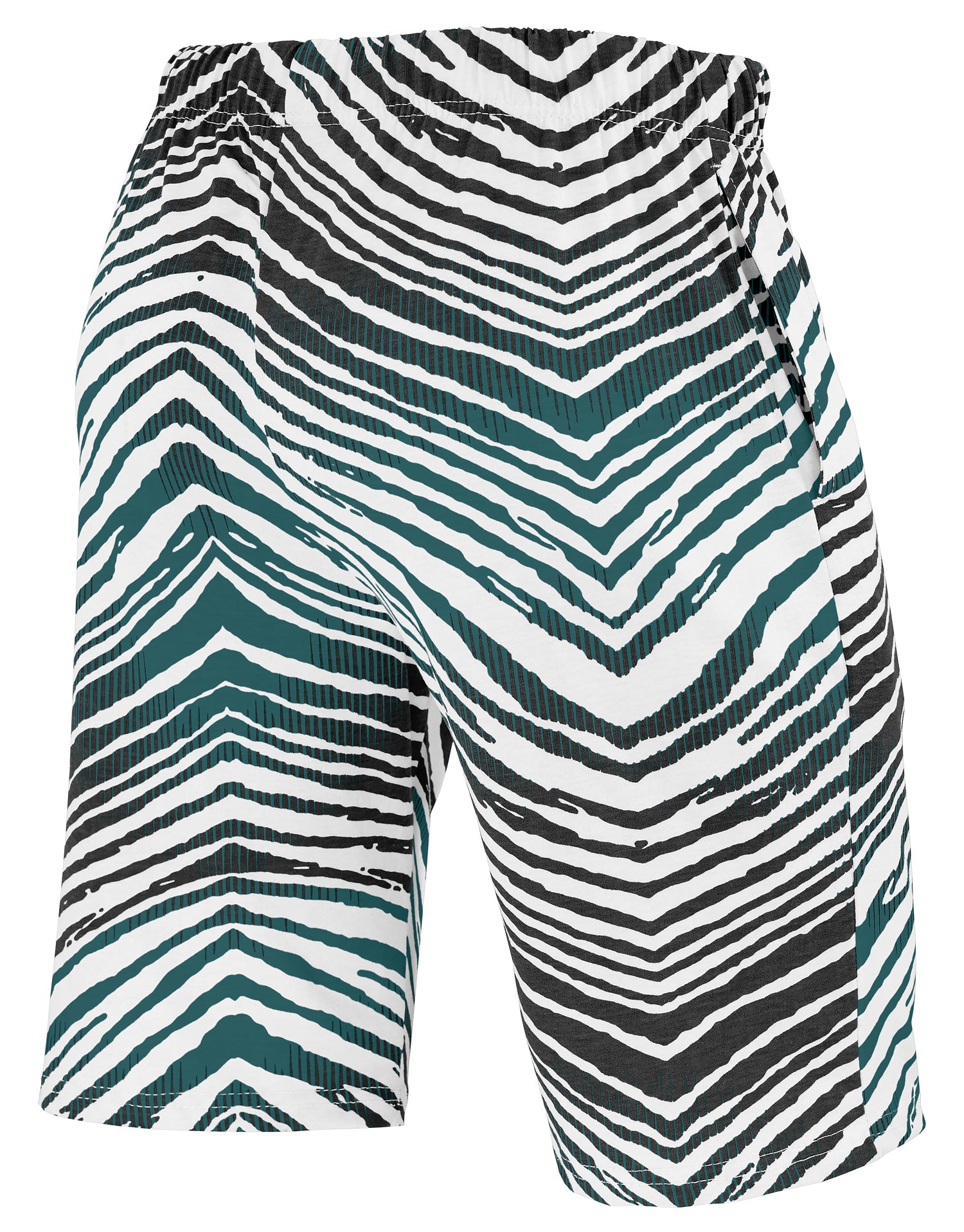 Zubaz NFL Adult Unisex Z88 Embroidered Zebra Ombre TMC Shorts, Philadelphia Eagles