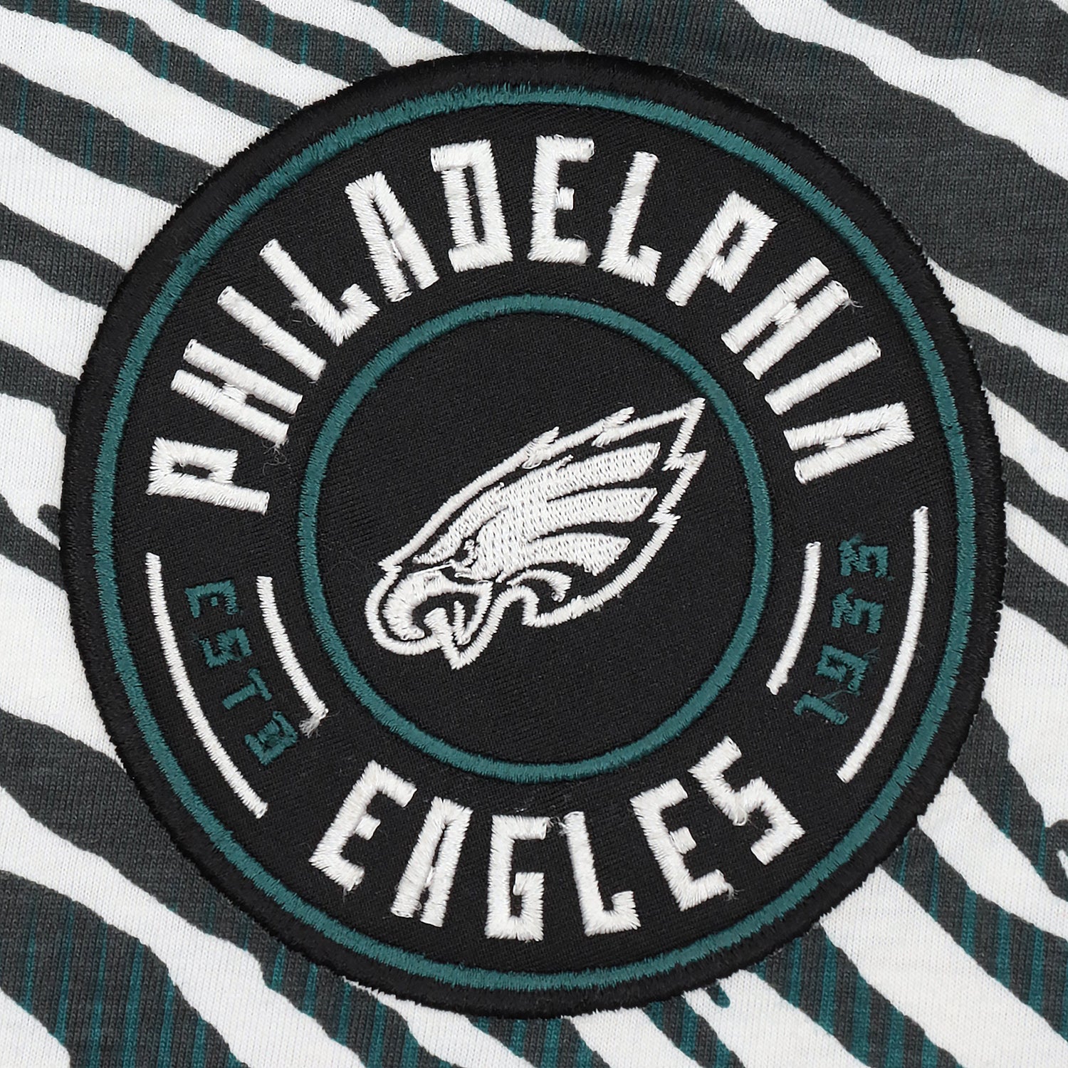 Zubaz NFL Adult Unisex Z88 Embroidered Zebra Ombre TMC Shorts, Philadelphia Eagles