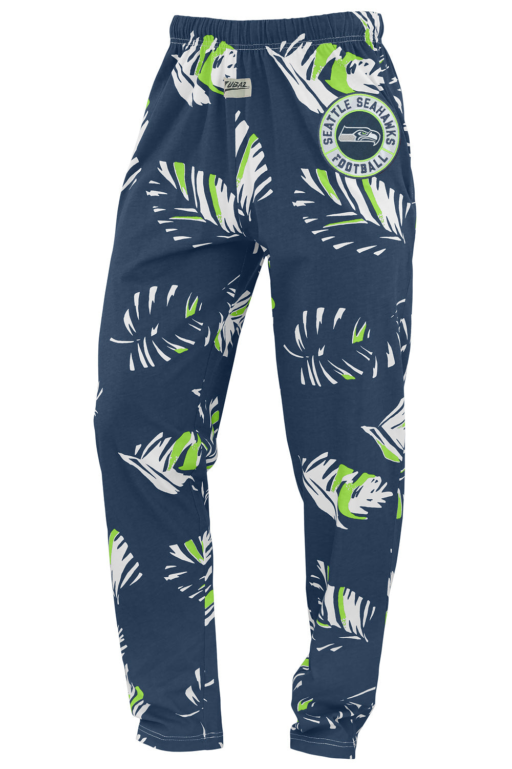 Zubaz NFL Adult Unisex Z88 Embroidered Leaf 3 Color Pants, Seattle Seahawks