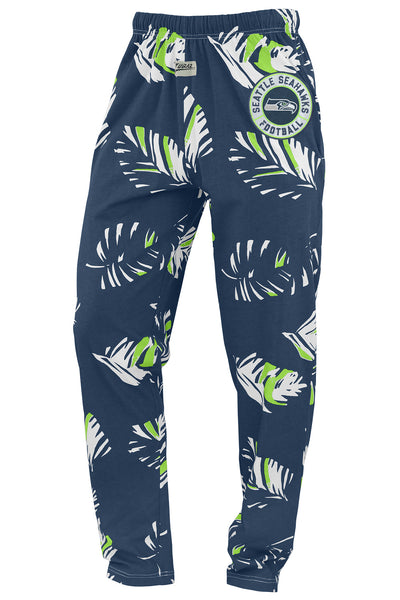 Zubaz NFL Adult Unisex Z88 Embroidered Leaf 3 Color Pants, Seattle Sea