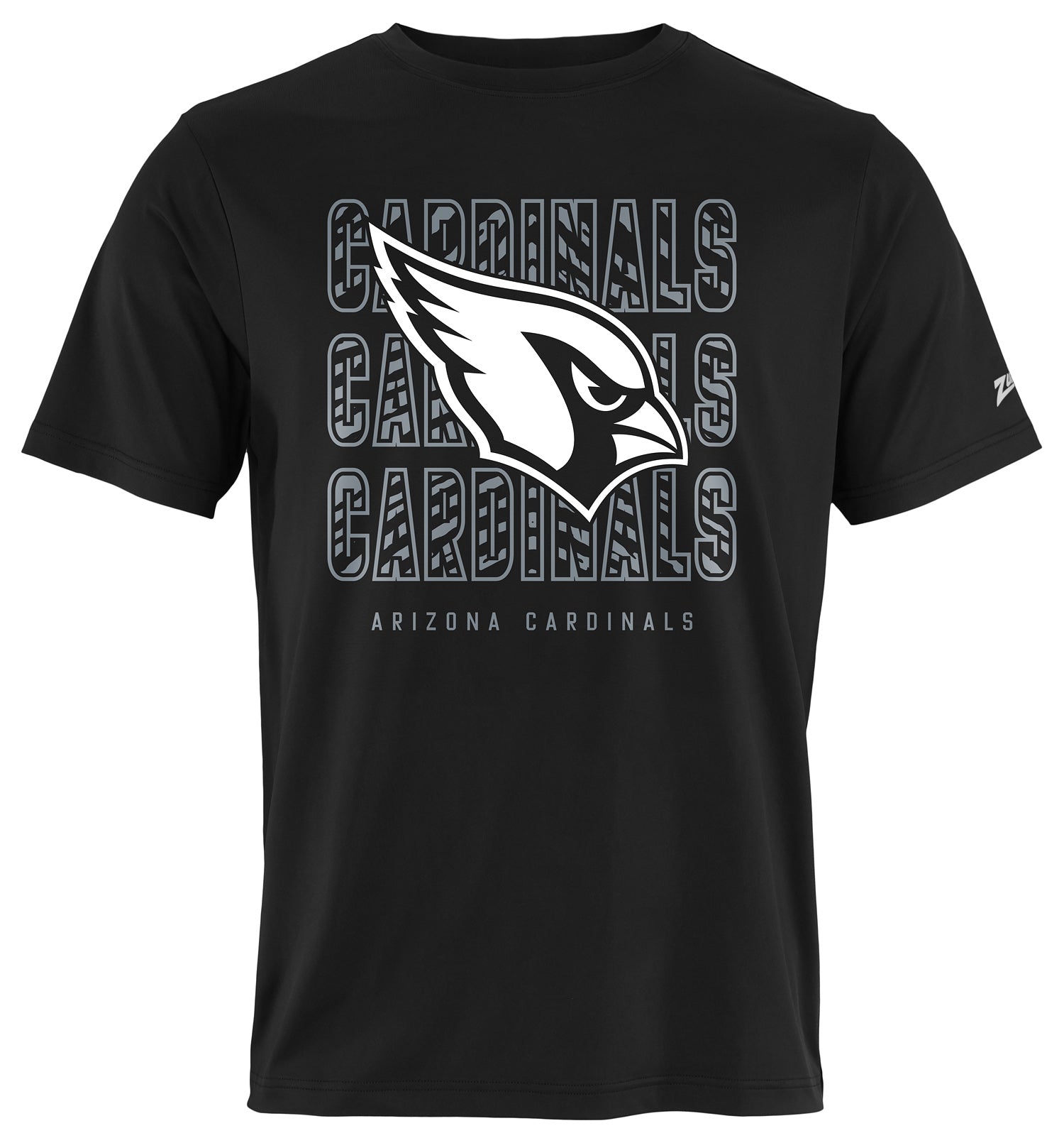 Zubaz NFL Men's Repeat Play Black Short Sleeve T-Shirt, Arizona Cardinals