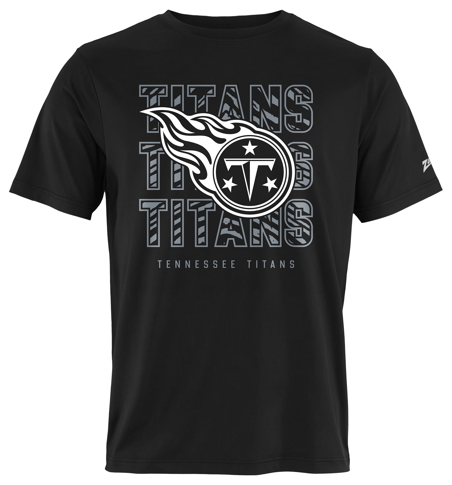Zubaz NFL Men's Repeat Play Black Short Sleeve T-Shirt, Tennessee Titans