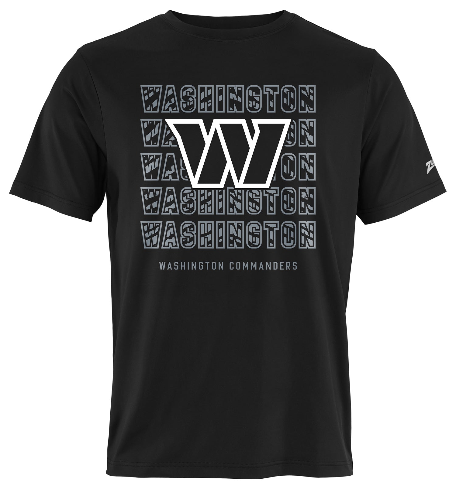 Zubaz NFL Men's Repeat Play Black Short Sleeve T-Shirt, Washington Commanders