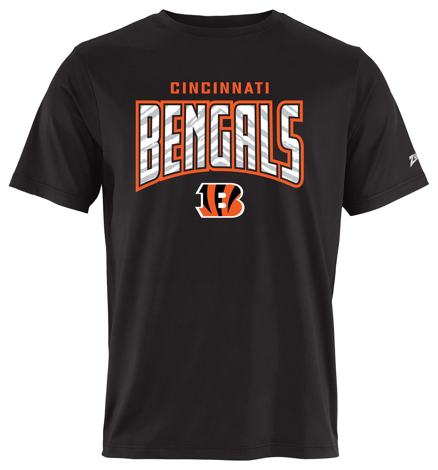 Zubaz NFL Men's Hail Mary Primary Team Color Short Sleeve T-Shirt, Cincinnati Bengals