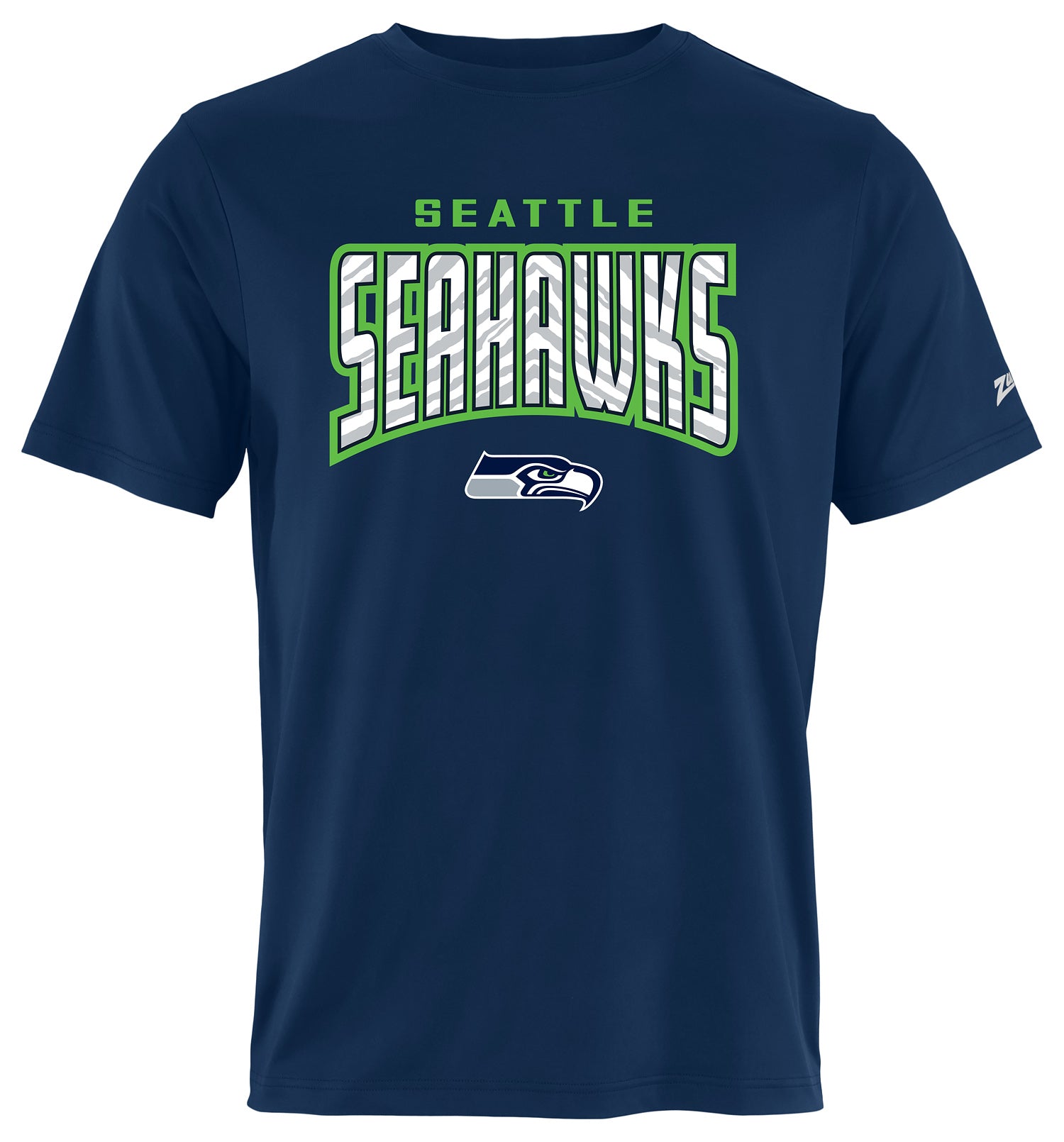 Zubaz NFL Men's Hail Mary Primary Team Color Short Sleeve T-Shirt, Seattle Seahawks