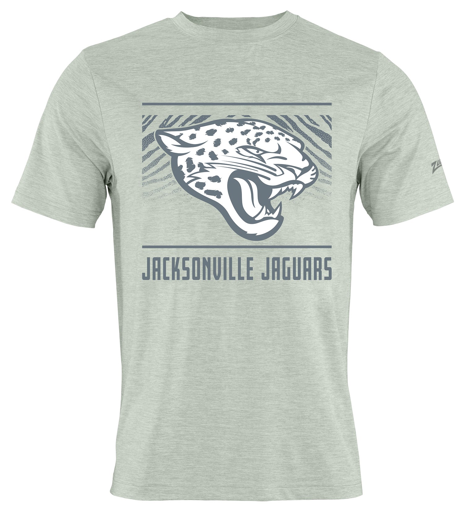 Zubaz NFL Men's Tunnel Heather Gray Short Sleeve T-Shirt, Jacksonville Jaguars
