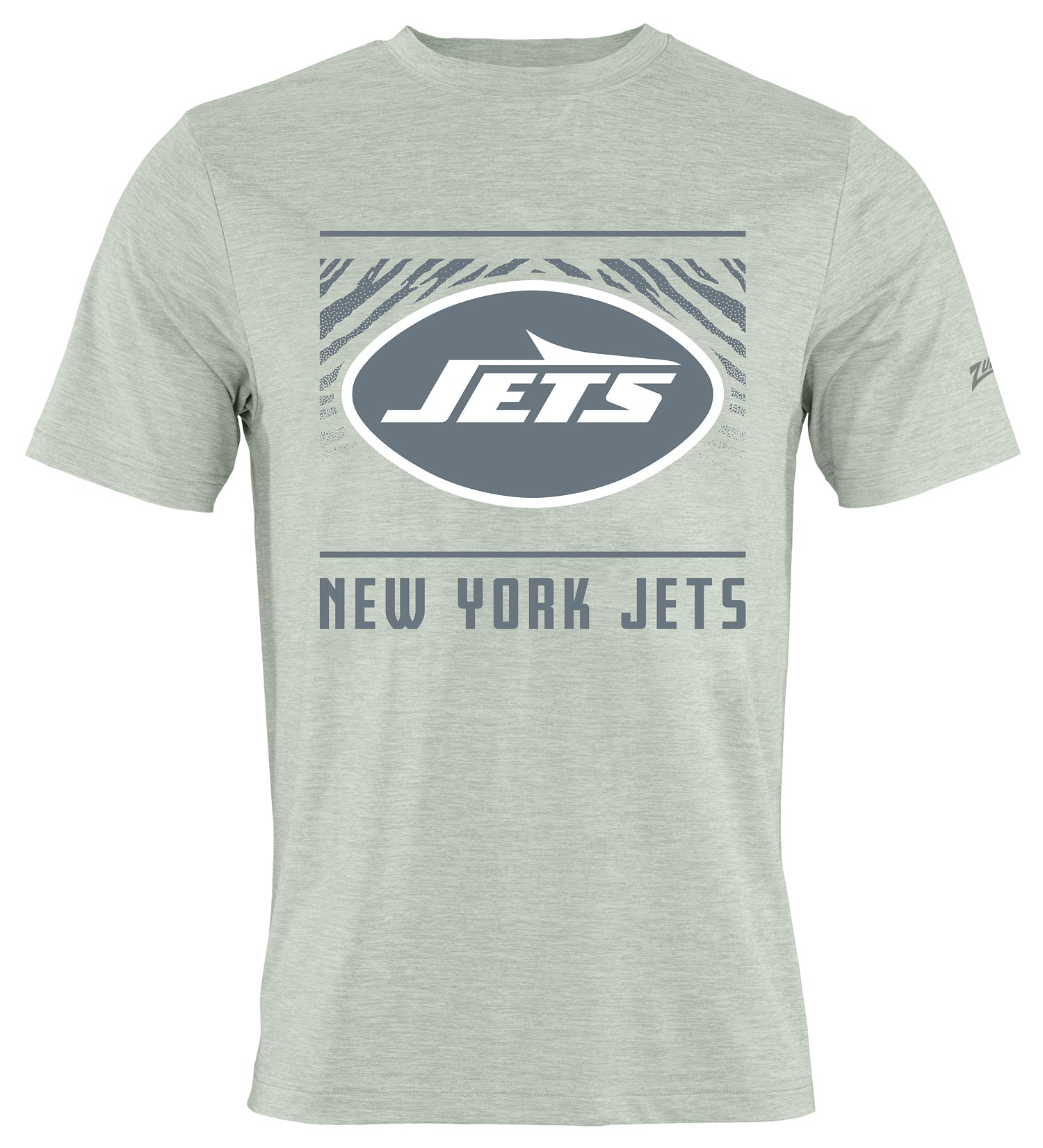 Zubaz NFL Men's Tunnel Heather Gray Short Sleeve T-Shirt, New York Jets