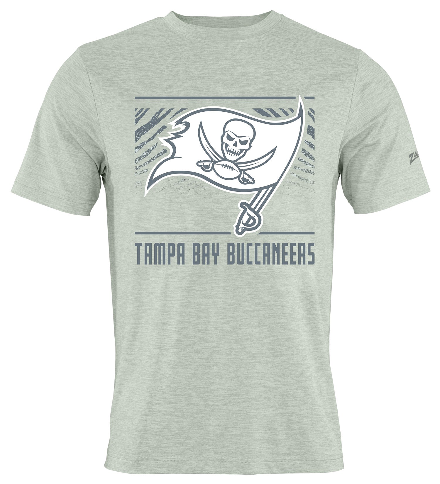 Zubaz NFL Men's Tunnel Heather Gray Short Sleeve T-Shirt, Tampa Bay Buccaneers