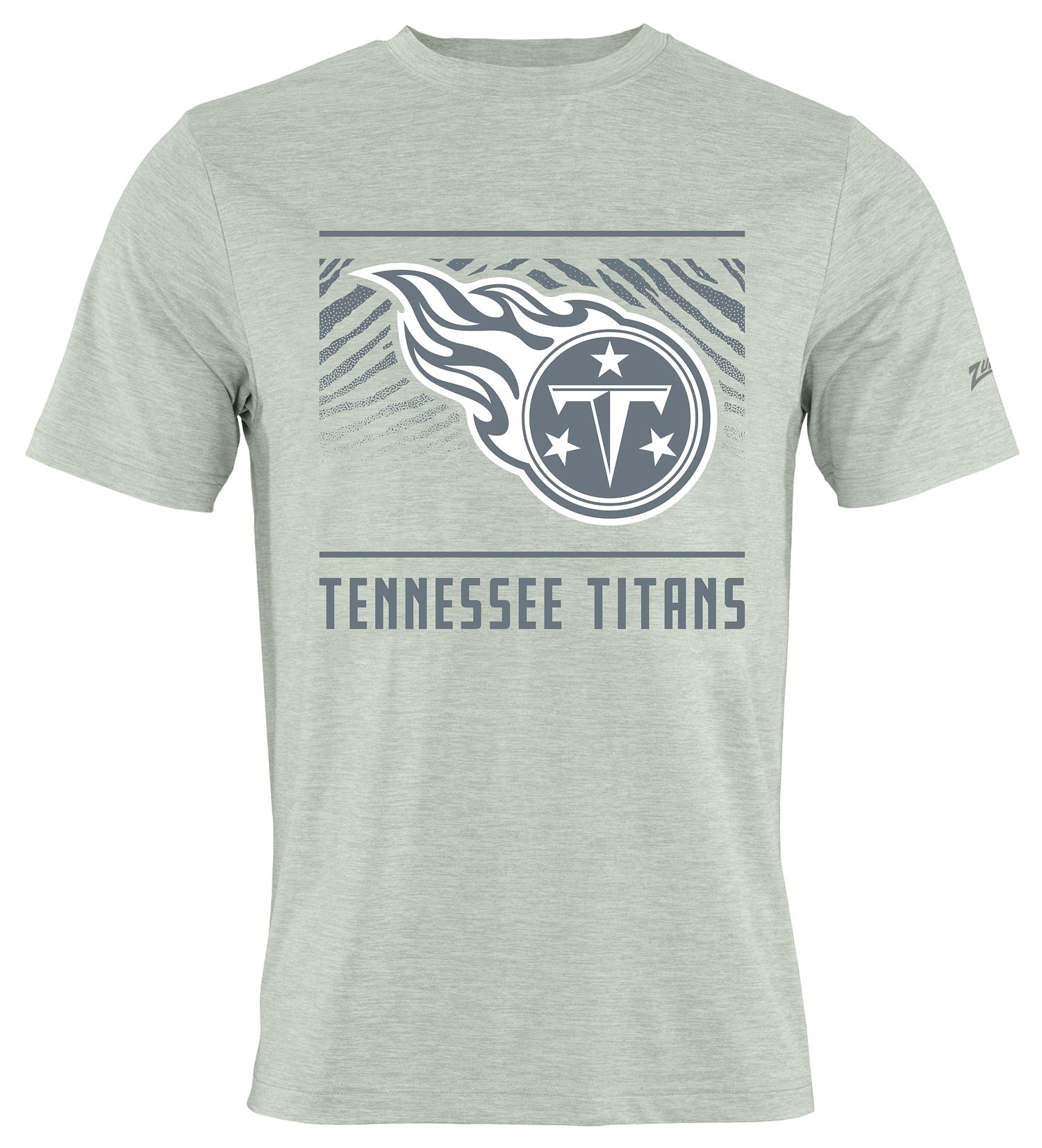 Zubaz NFL Men's Tunnel Heather Gray Short Sleeve T-Shirt, Tennessee Titans