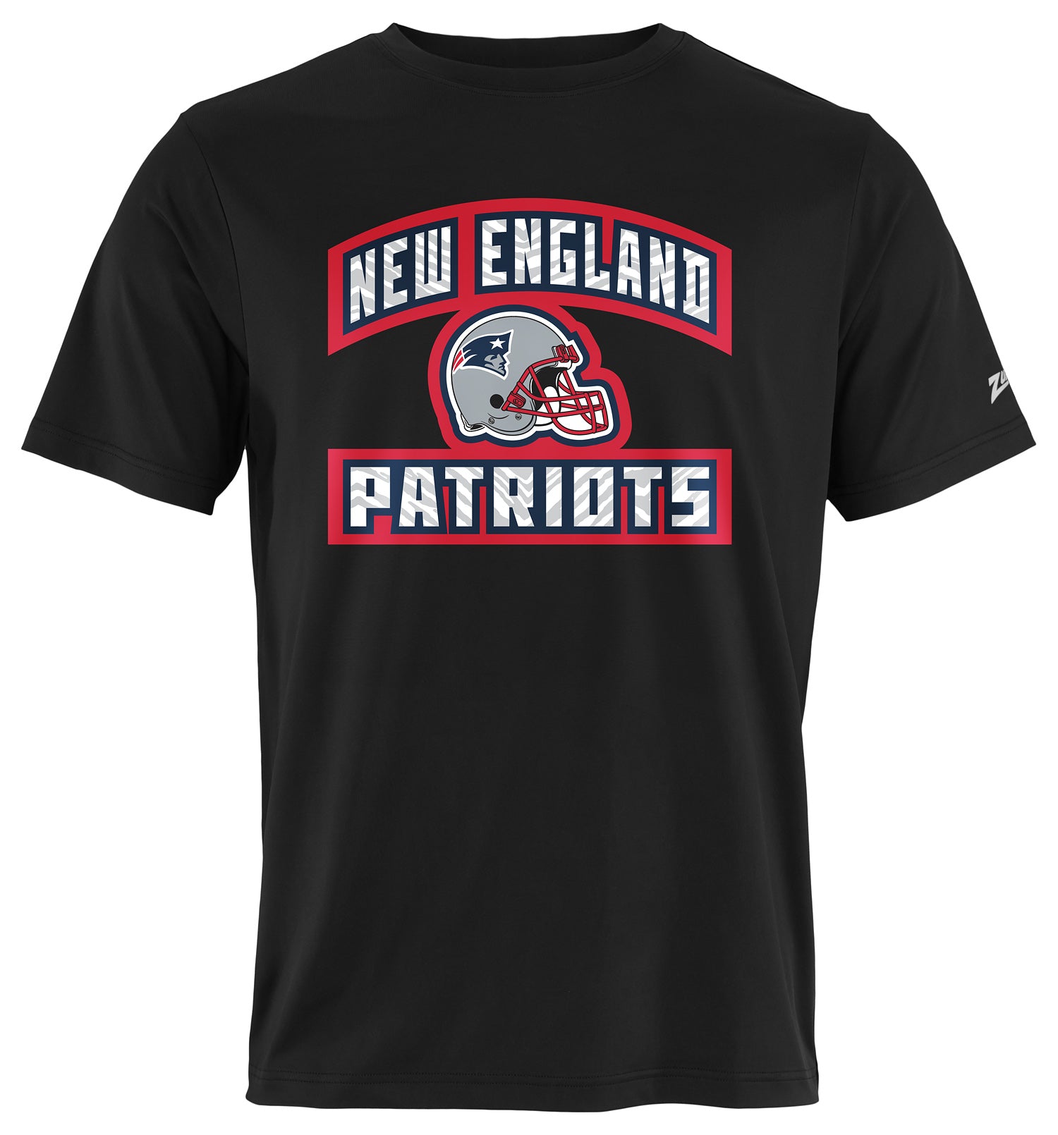 Zubaz NFL Men's Helmet Outline Black Short Sleeve T-Shirt, New England Patriots