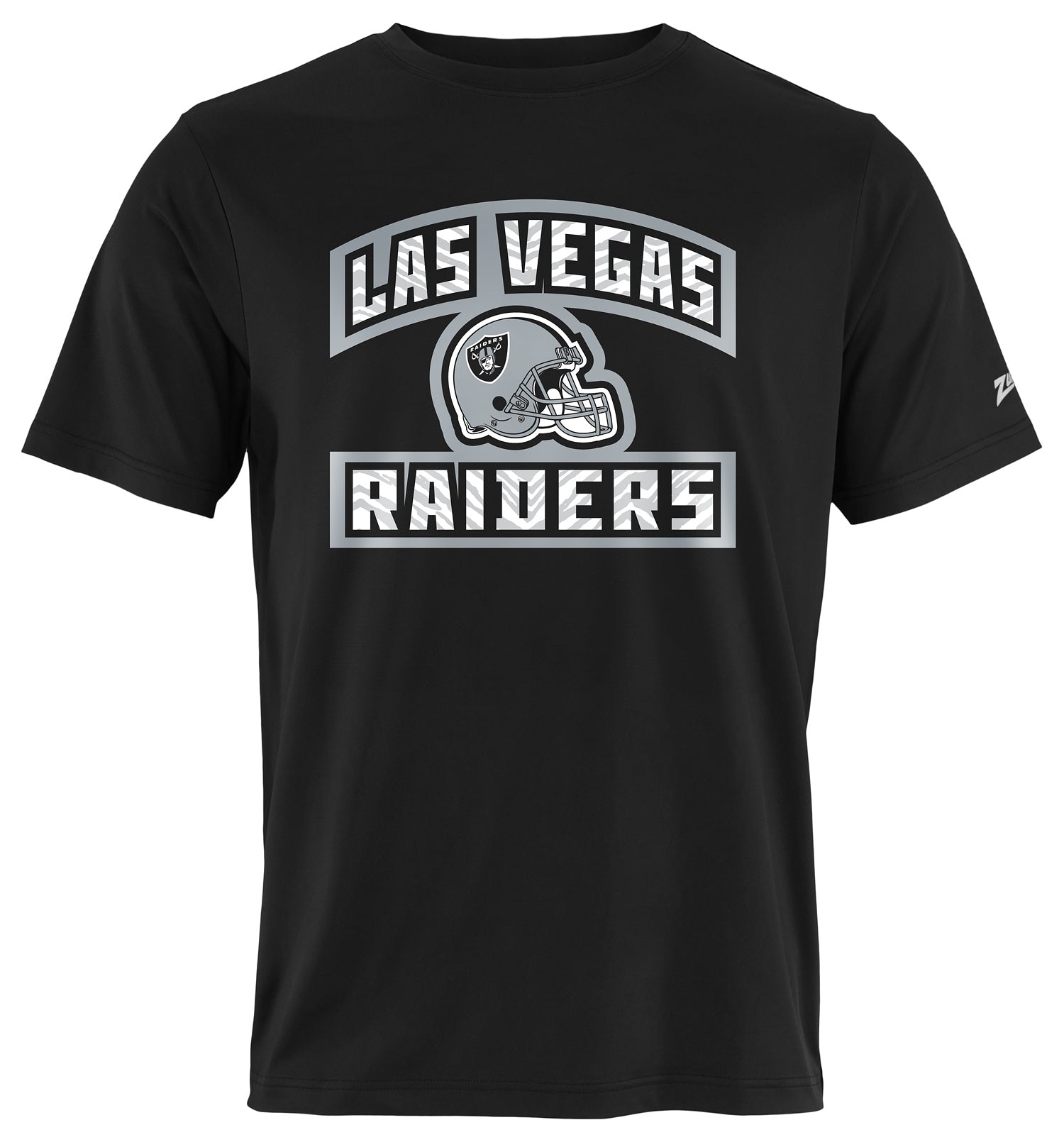 Zubaz NFL Men's Helmet Outline Black Short Sleeve T-Shirt, Las Vegas R