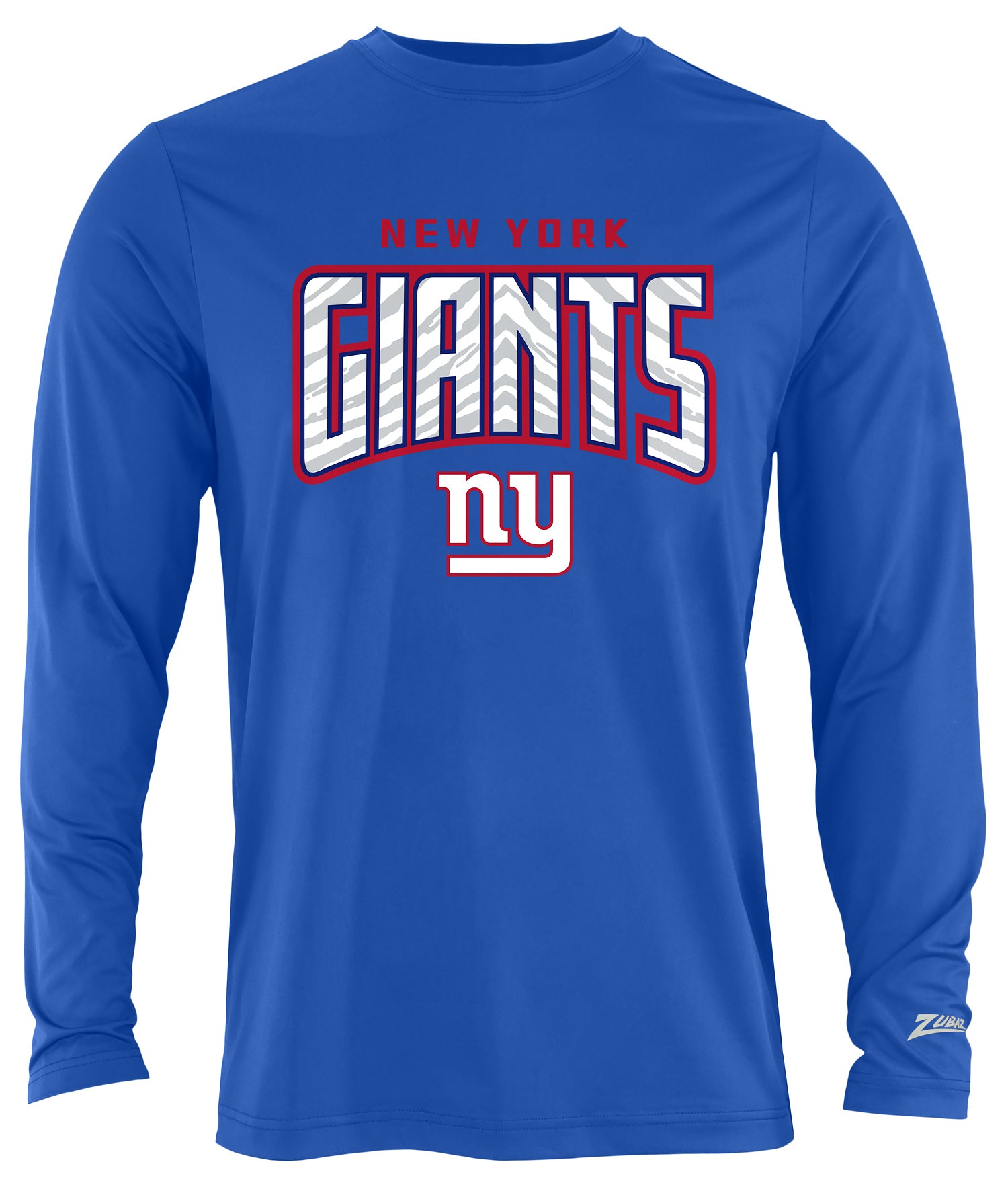 Zubaz NFL Men's Hail Mary Team Color Long Sleeve T-Shirt, New York Gia
