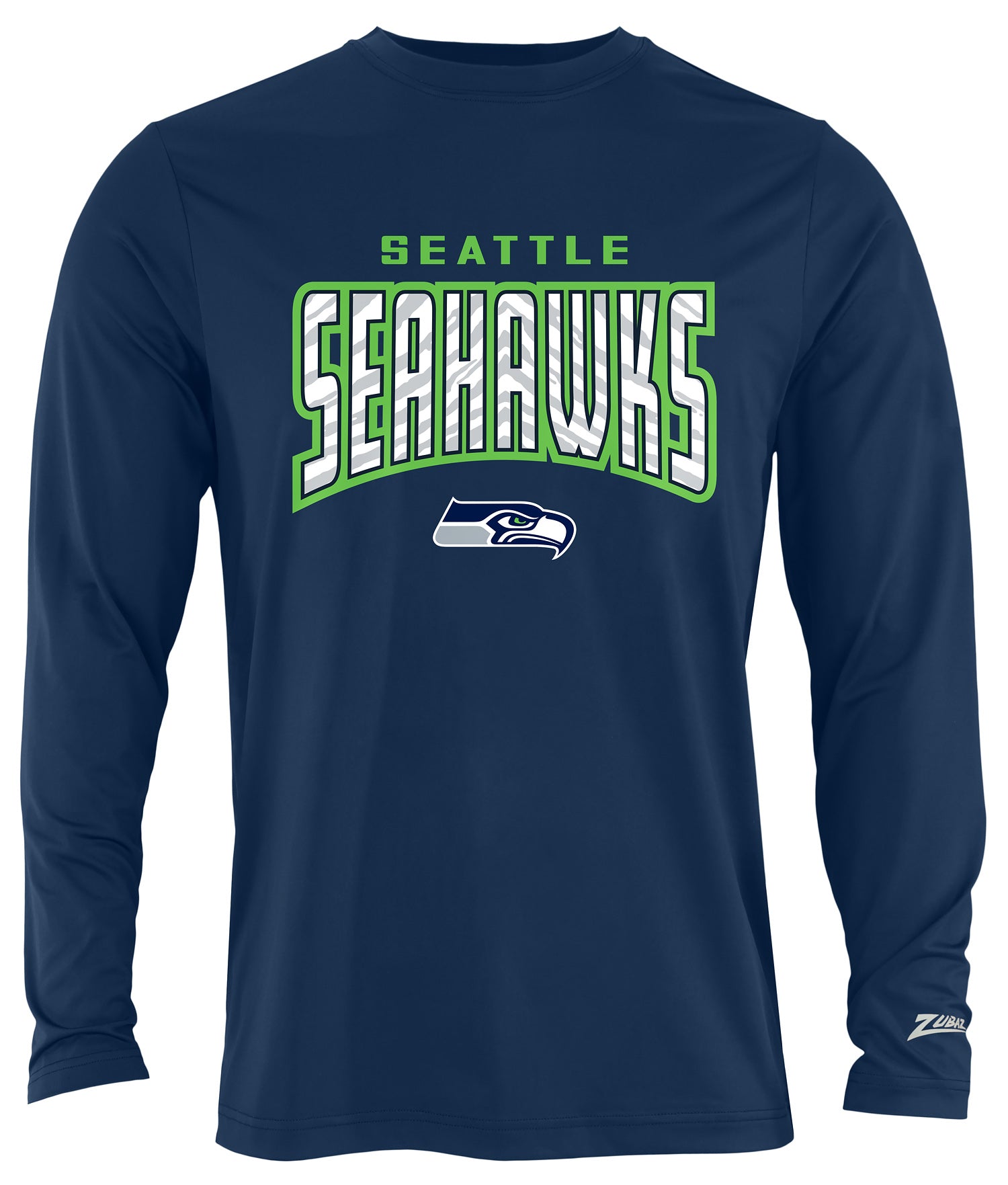 Zubaz NFL Men's Hail Mary Team Color Long Sleeve T-Shirt, Seattle Seahawks