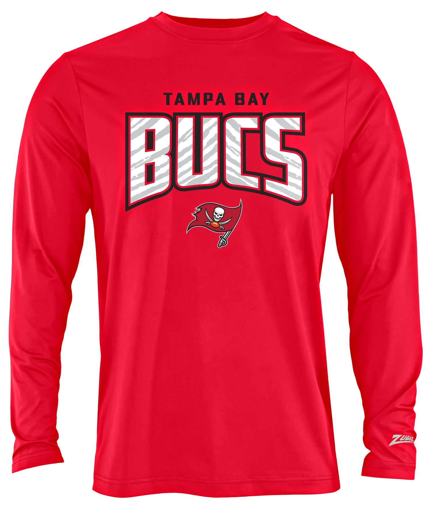Zubaz NFL Men's Hail Mary Team Color Long Sleeve T-Shirt, Tampa Bay Bu