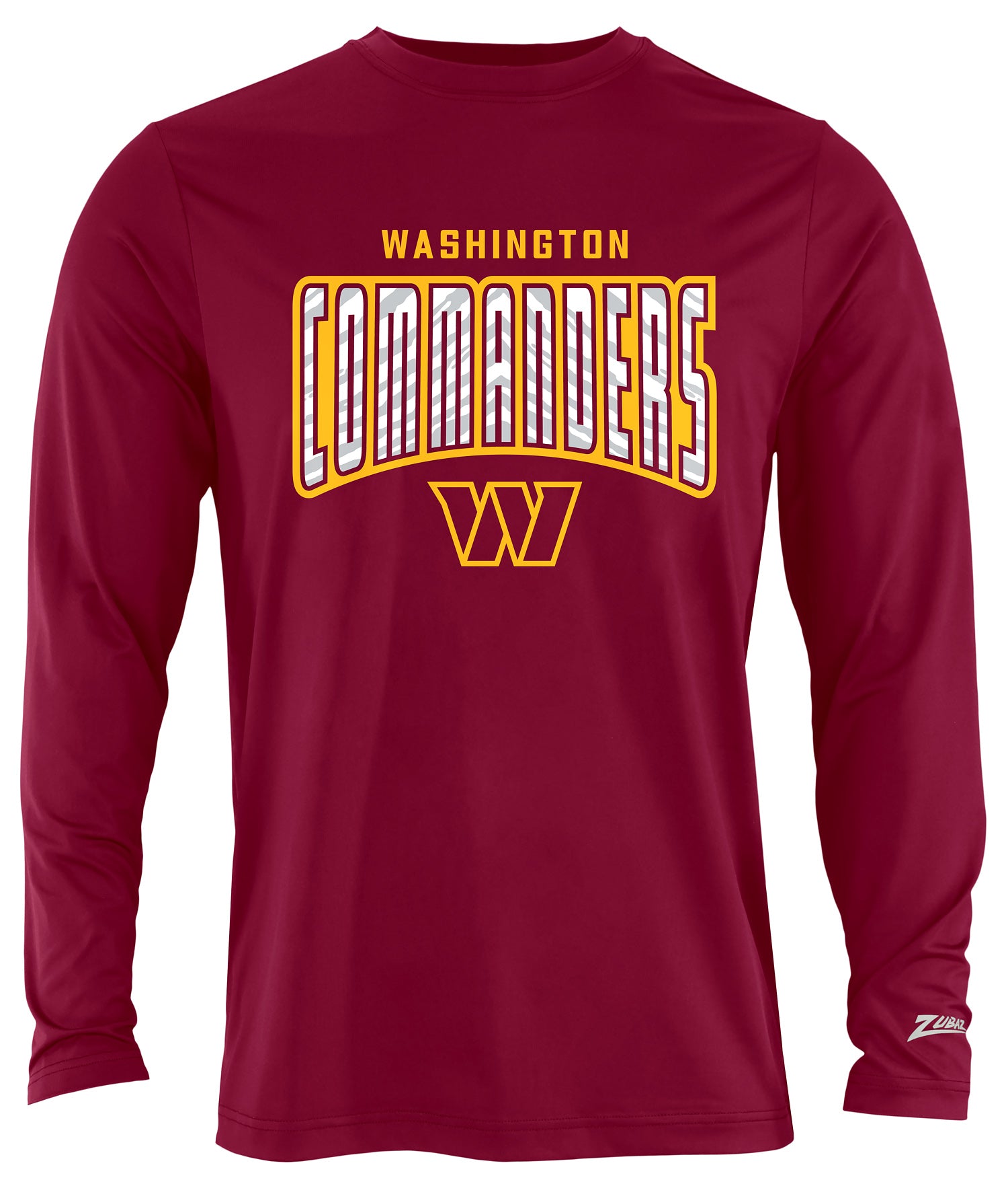Zubaz NFL Men's Hail Mary Team Color Long Sleeve T-Shirt, Washington Commanders