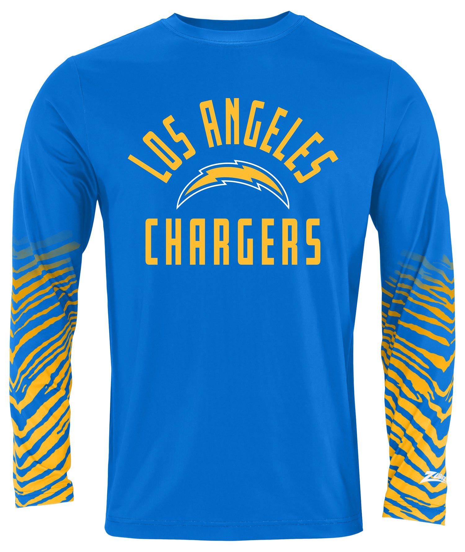 Zubaz NFL Los Angeles Chargers Men's Team Color Zebra Fade Sleeves Lon