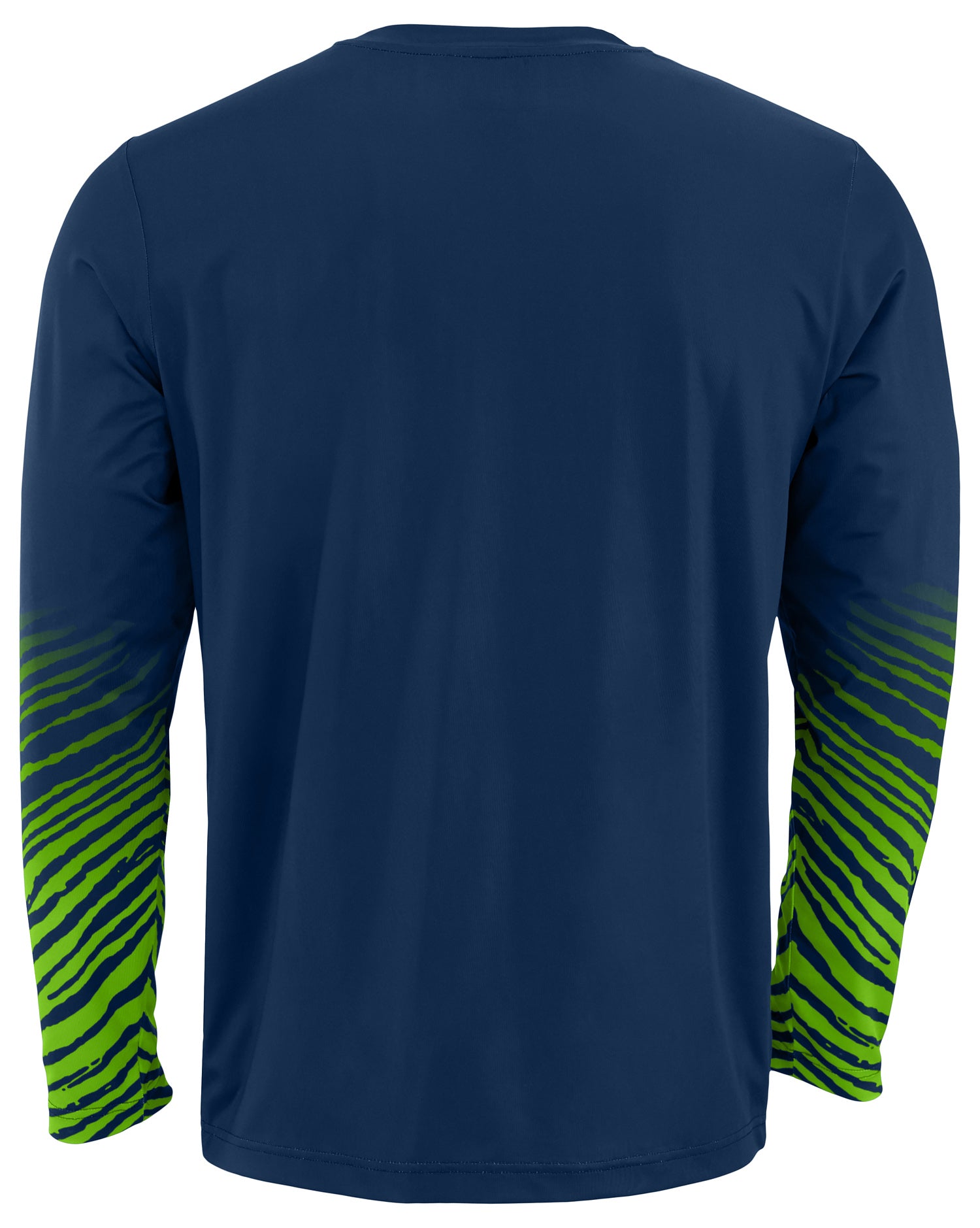 Zubaz NFL Men's Team Color Zebra Fade Sleeves Long Sleeve T-Shirt, Seattle Seahawks