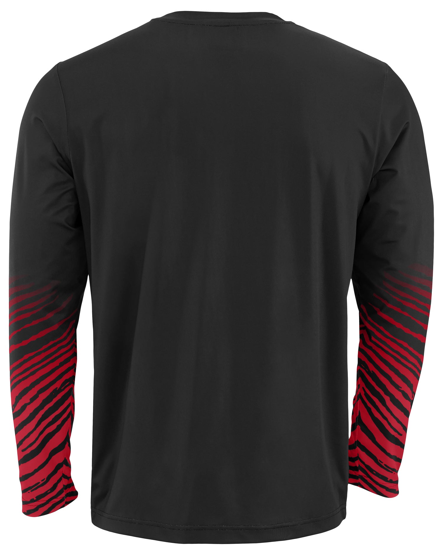 Zubaz NFL Men's Team Color Zebra Fade Sleeves Long Sleeve T-Shirt, Tam