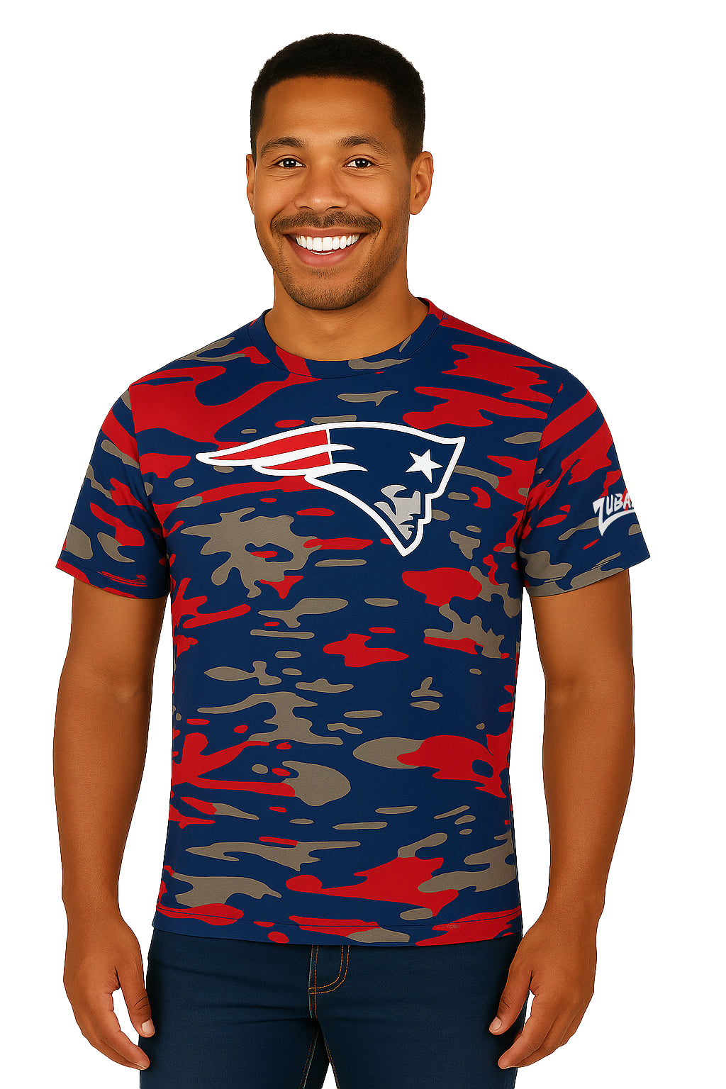 Zubaz NFL Men's Camo Alternate Color Short Sleeve T-Shirt, New England Patriots