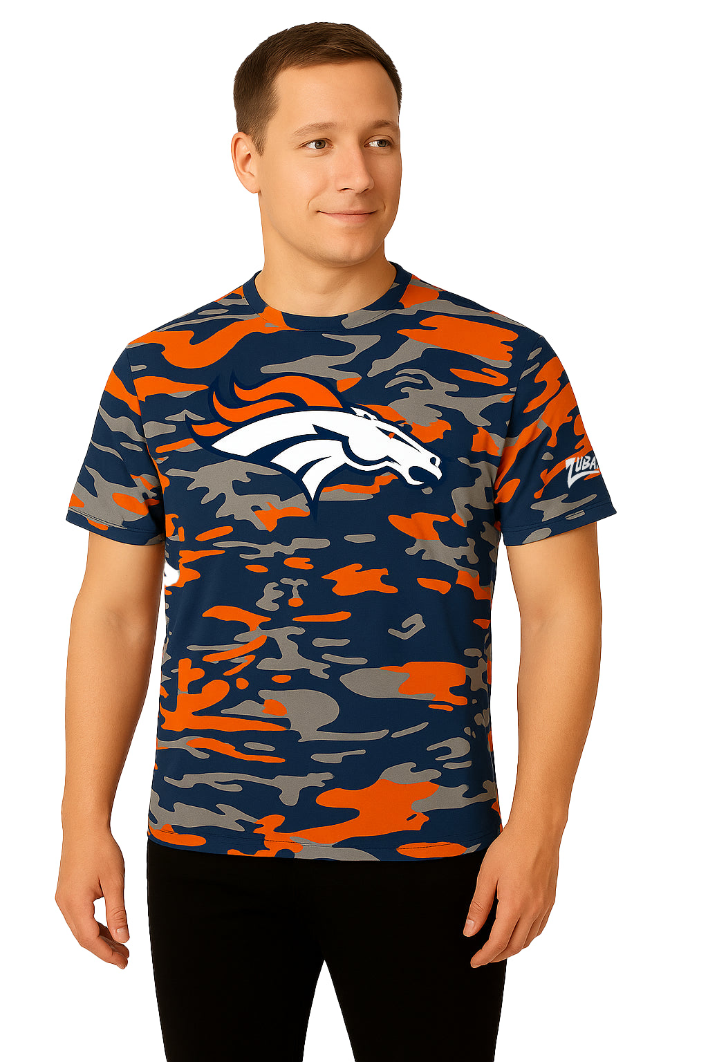 Zubaz NFL Men's Camo Alternate Color Short Sleeve T-Shirt, Denver Broncos
