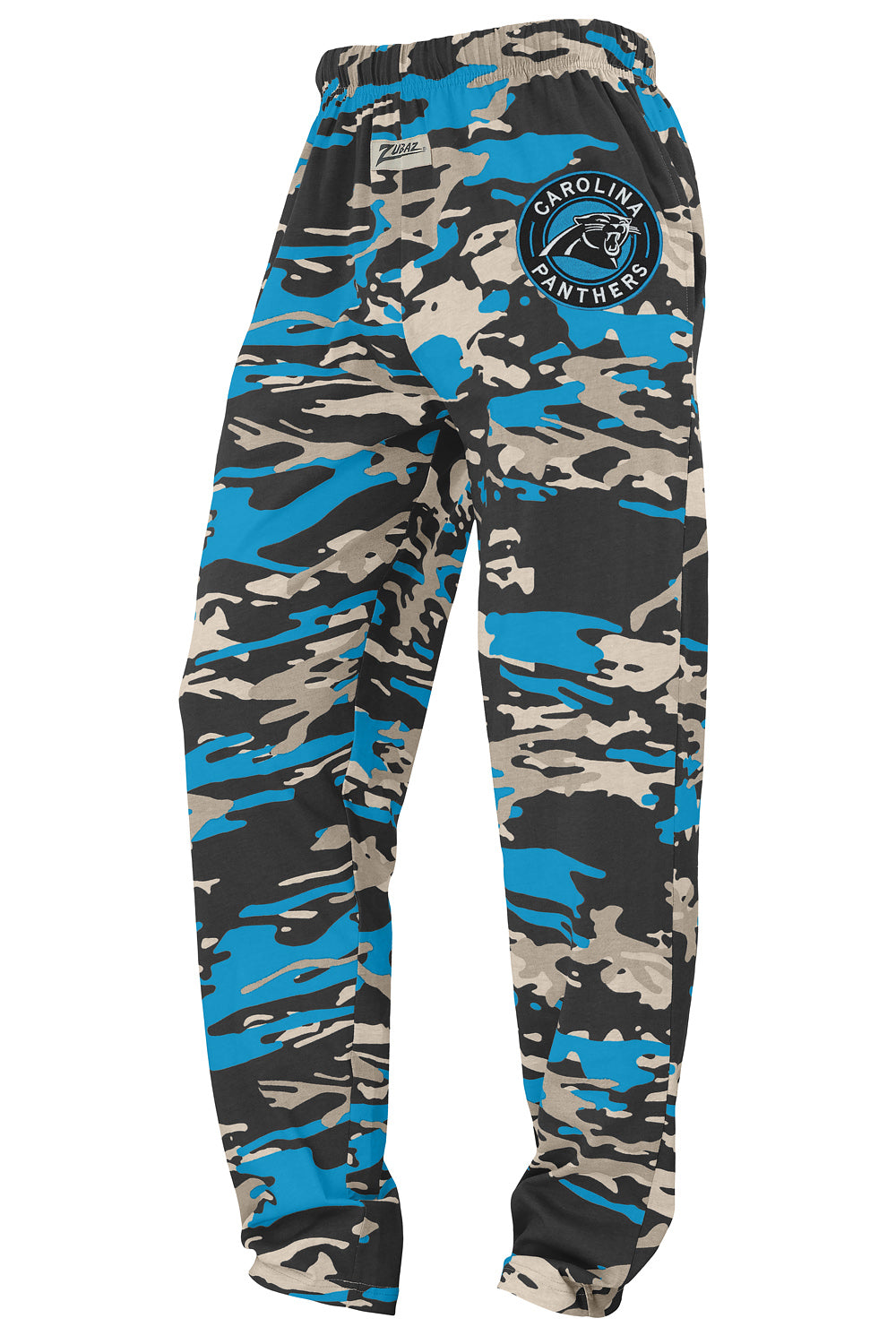 Zubaz NFL Adult Unisex Z88 Embroidered Alt Camo Pants, Carolina Pantshers