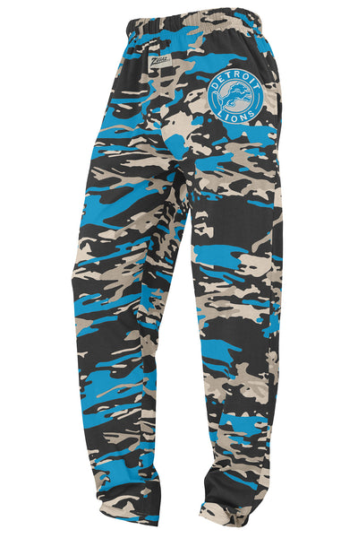 Zubaz NFL Adult Unisex Z88 Embroidered Alt Camo Pants, Detroit Lions