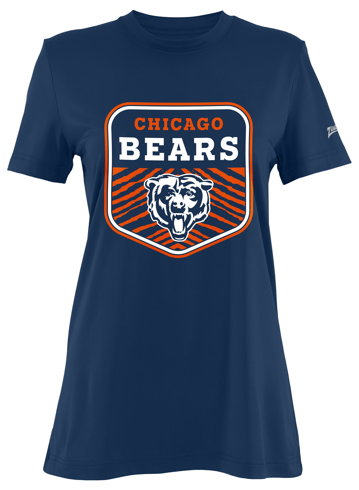 Zubaz NFL Women's Kicker Team Color Short Sleeve T-Shirt, Chicago Bear