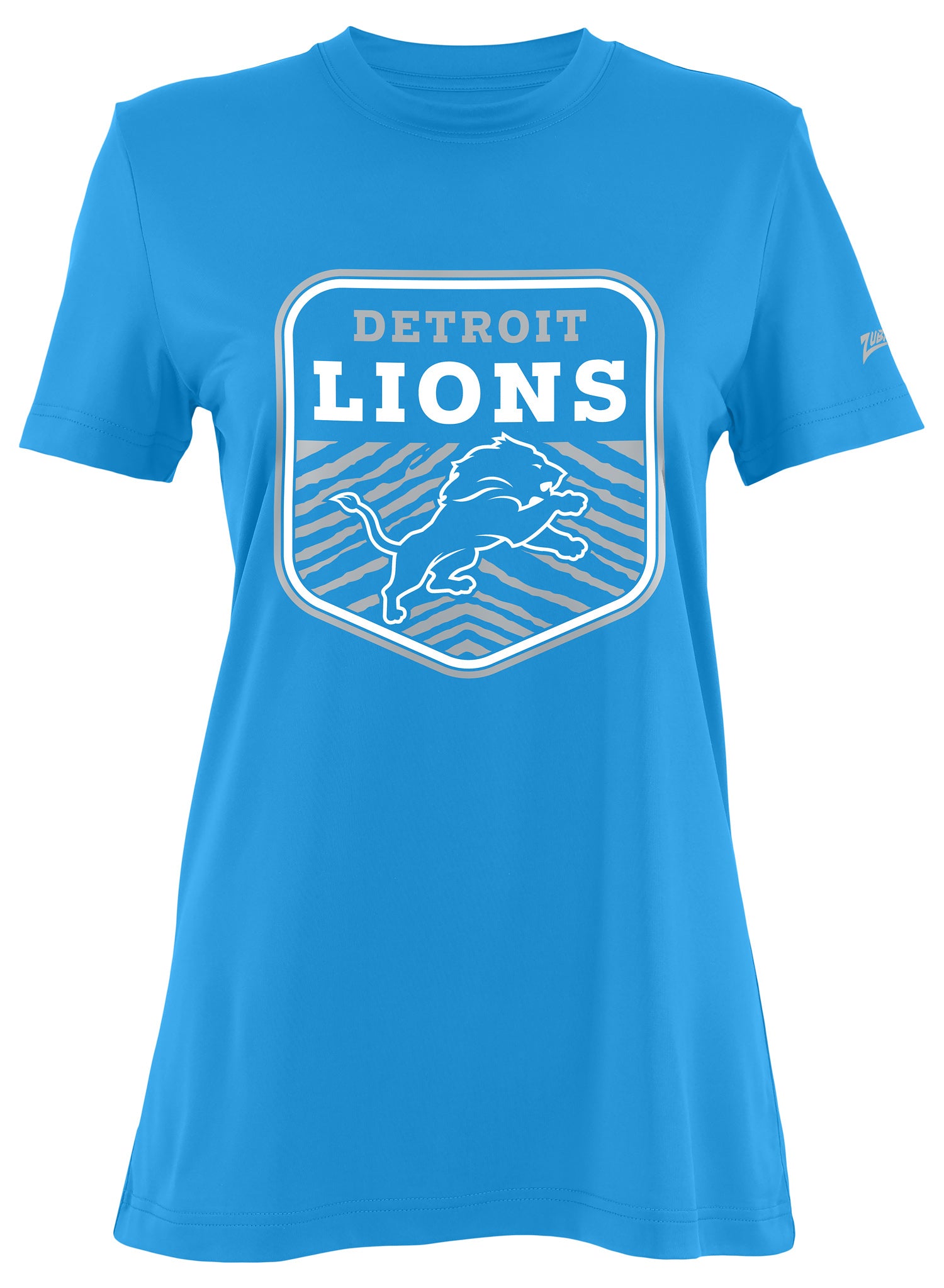 Zubaz NFL Women's Kicker Team Color Short Sleeve T-Shirt, Detroit Lions