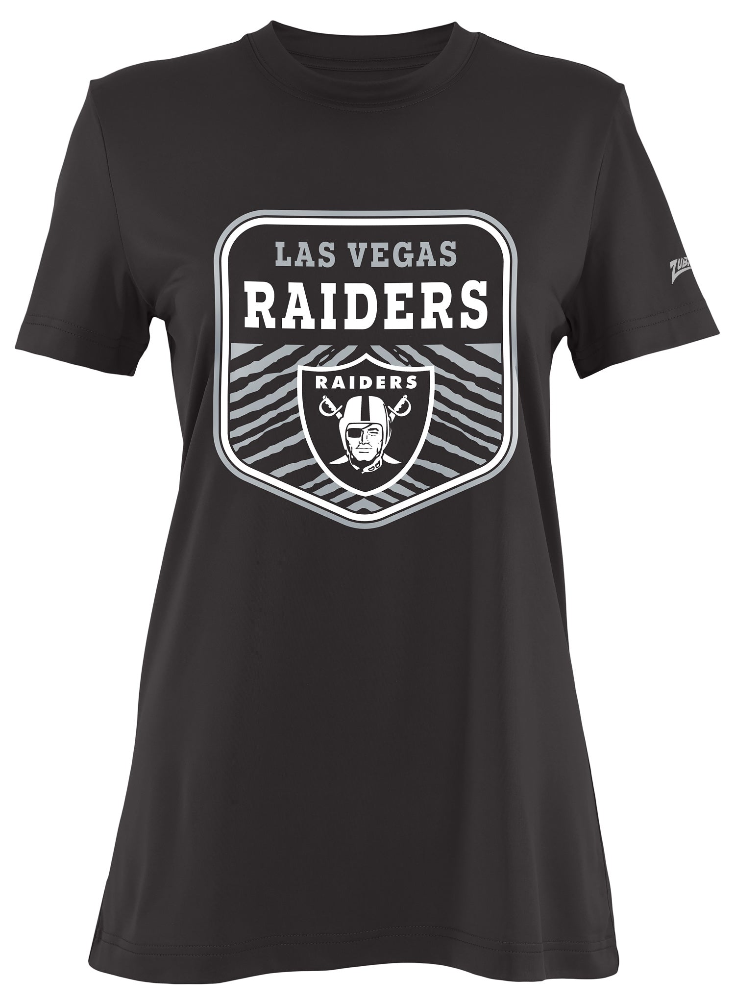 Zubaz NFL Women's Kicker Team Color Short Sleeve T-Shirt, Las Vegas Ra