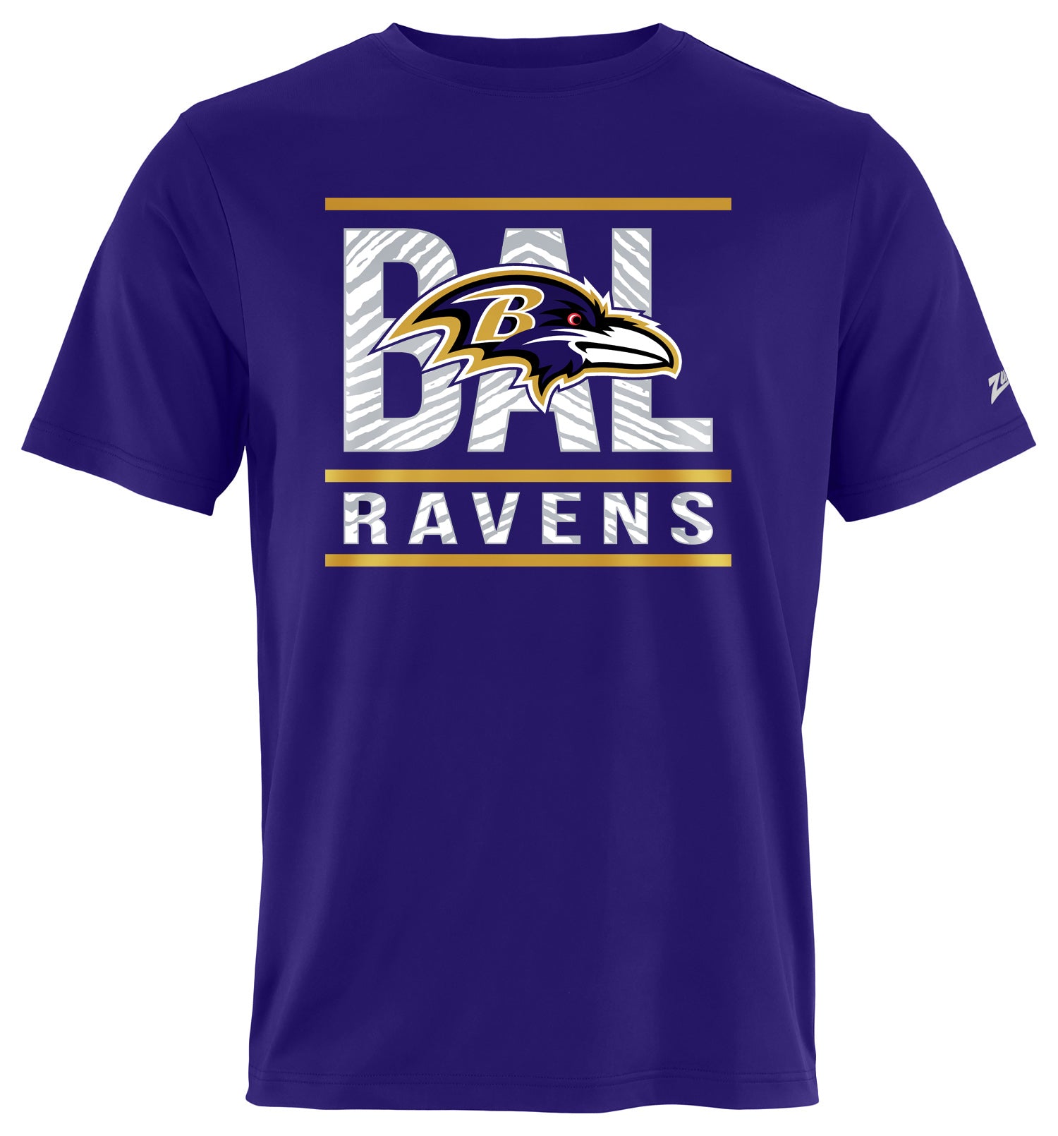 Zubaz NFL Men's Goal Line Team Color Short Sleeve T-Shirt, Baltimore Ravens