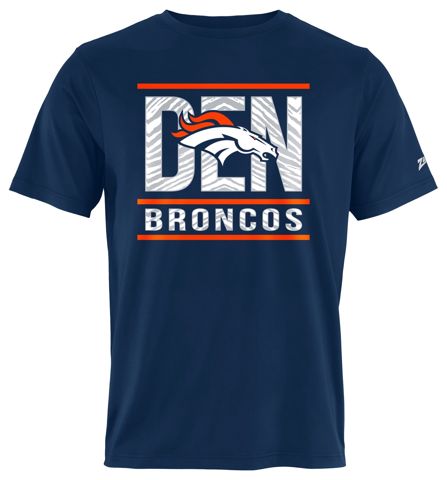 Zubaz NFL Men's Goal Line Team Color Short Sleeve T-Shirt, Denver Broncos
