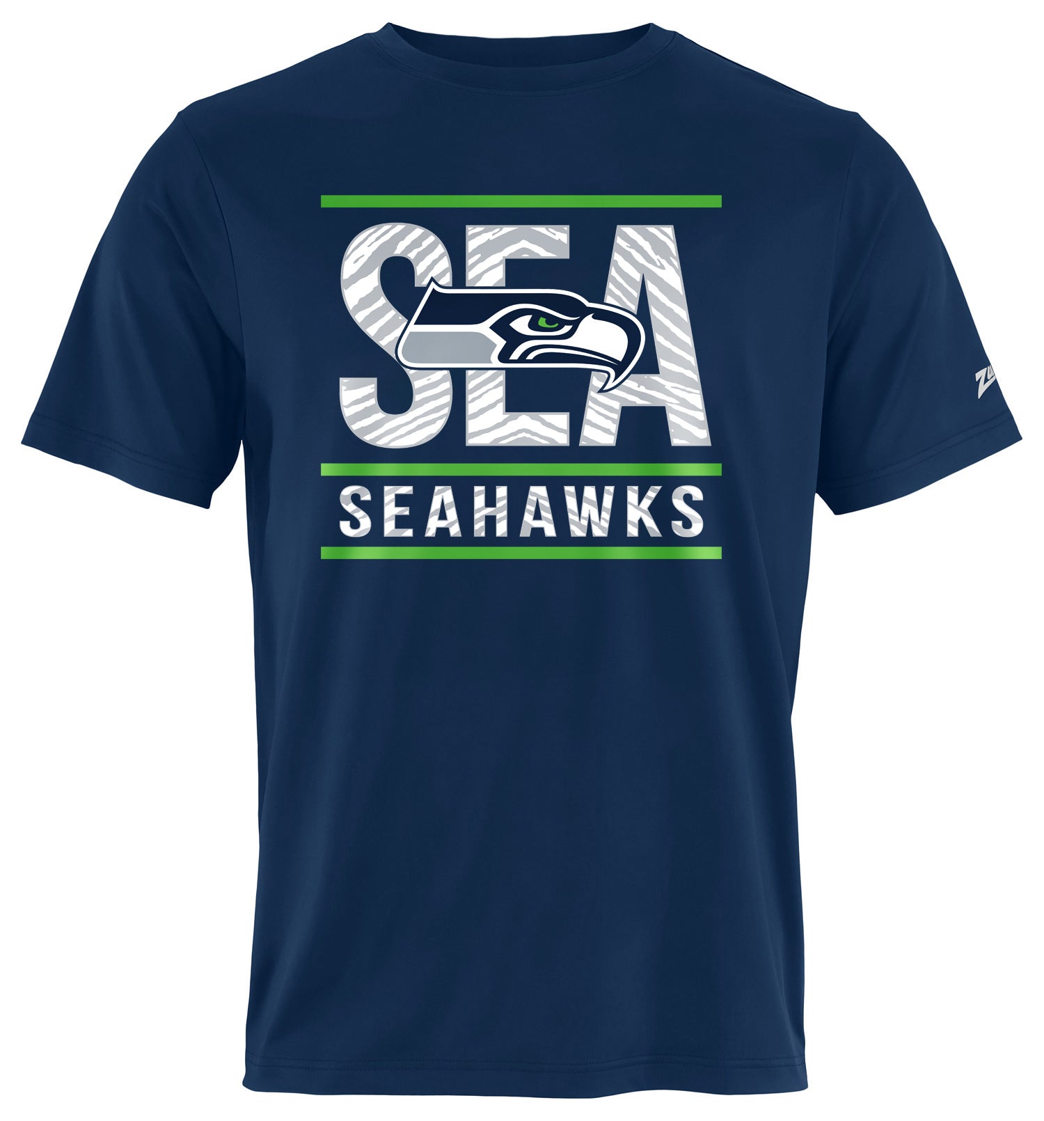 Zubaz NFL Men's Goal Line Team Color Short Sleeve T-Shirt, Seattle Seahawks