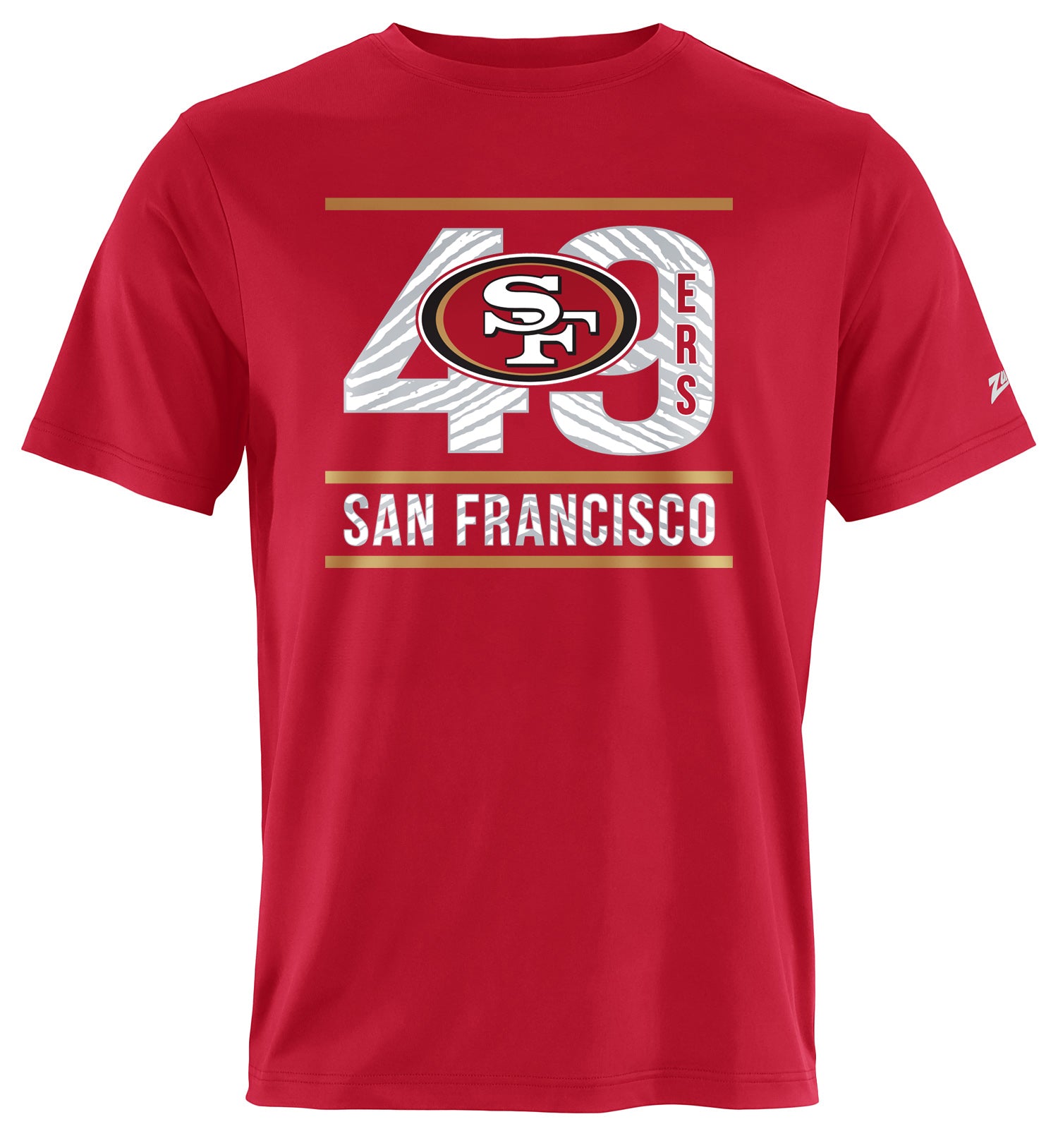 Zubaz NFL Men's Goal Line Team Color Short Sleeve T-Shirt, San Francis