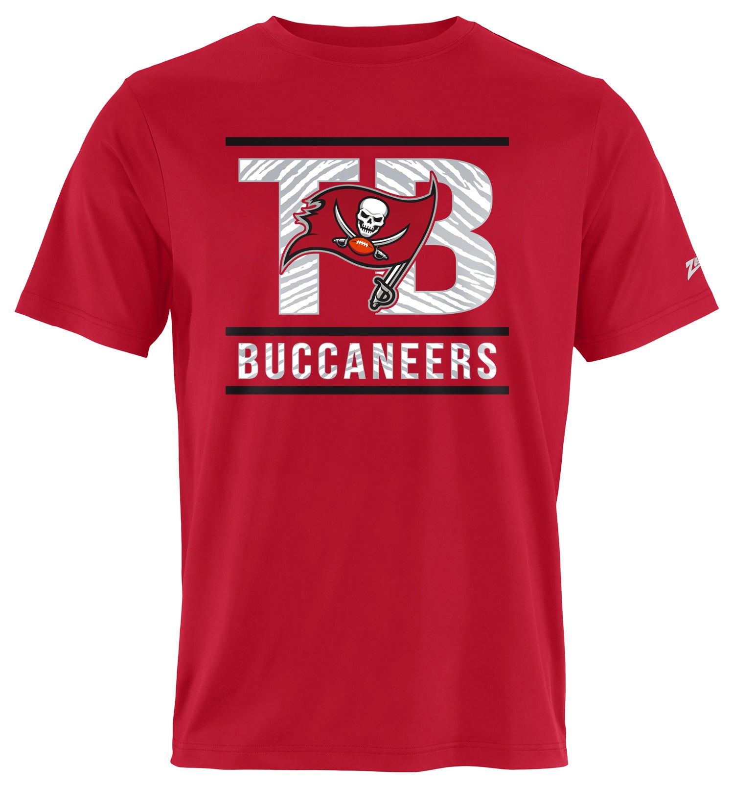 Zubaz NFL Men's Goal Line Team Color Short Sleeve T-Shirt, Tampa Bay B