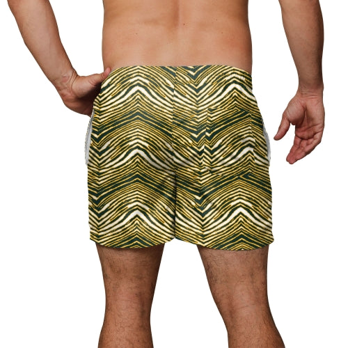 Zubaz NFL Men's Green Bay Packers Exclusive 5.5 Inch Swim Trunk