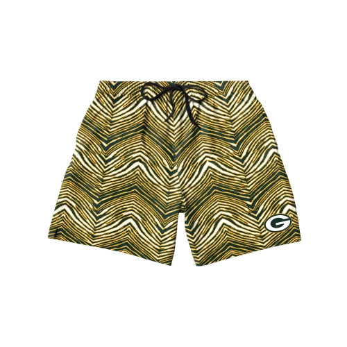Zubaz NFL Men's Green Bay Packers Exclusive 5.5 Inch Swim Trunk