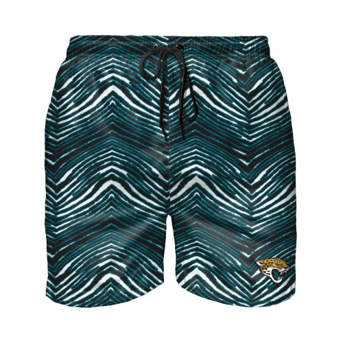 Zubaz NFL Men's Jacksonville Jaguars Exclusive 5.5 Inch Swim Trunk