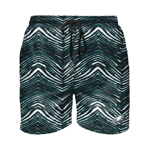 Zubaz NFL Men's Philadelphia Eagles Exclusive 5.5 Inch Swim Trunk