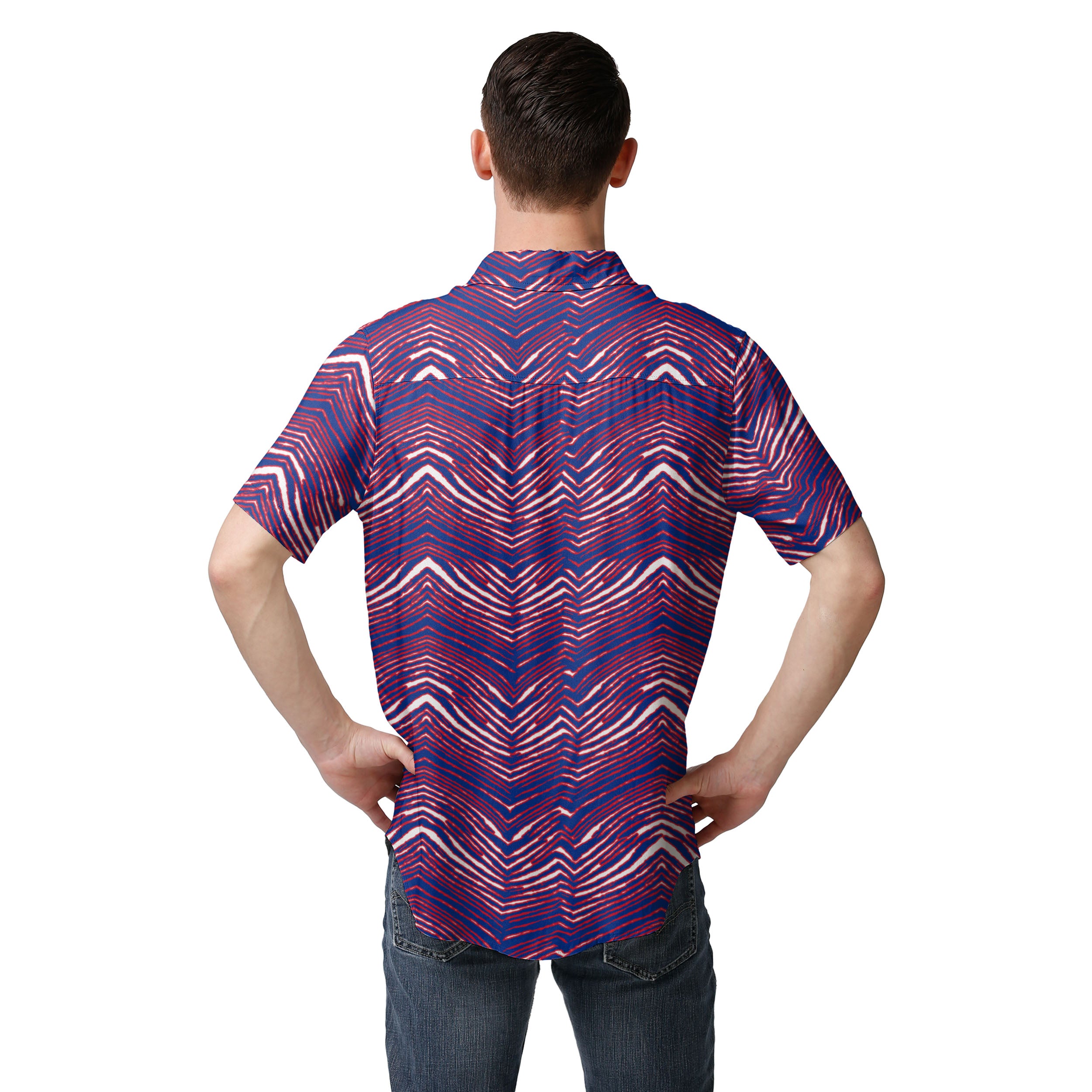 Zubaz NFL Men's Buffalo Bills Exclusive Button Up Shirt